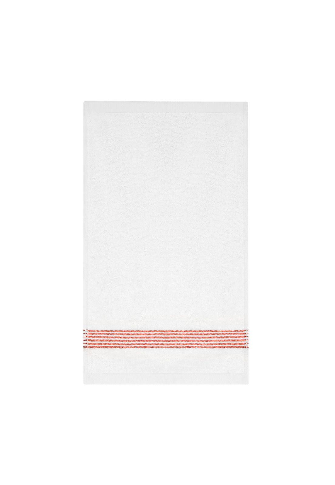 Set 2 Toallas Nautica MAV Cara+mano 100% algodón alta calidad blanco-rojo-3