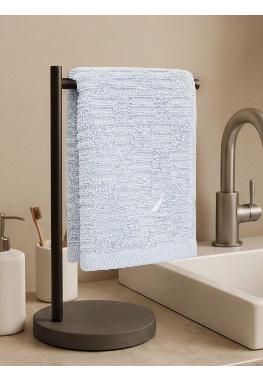 Toalla de cara SAVOY Nautica 100% algodón 30x50cm hipoalergénica celeste-0