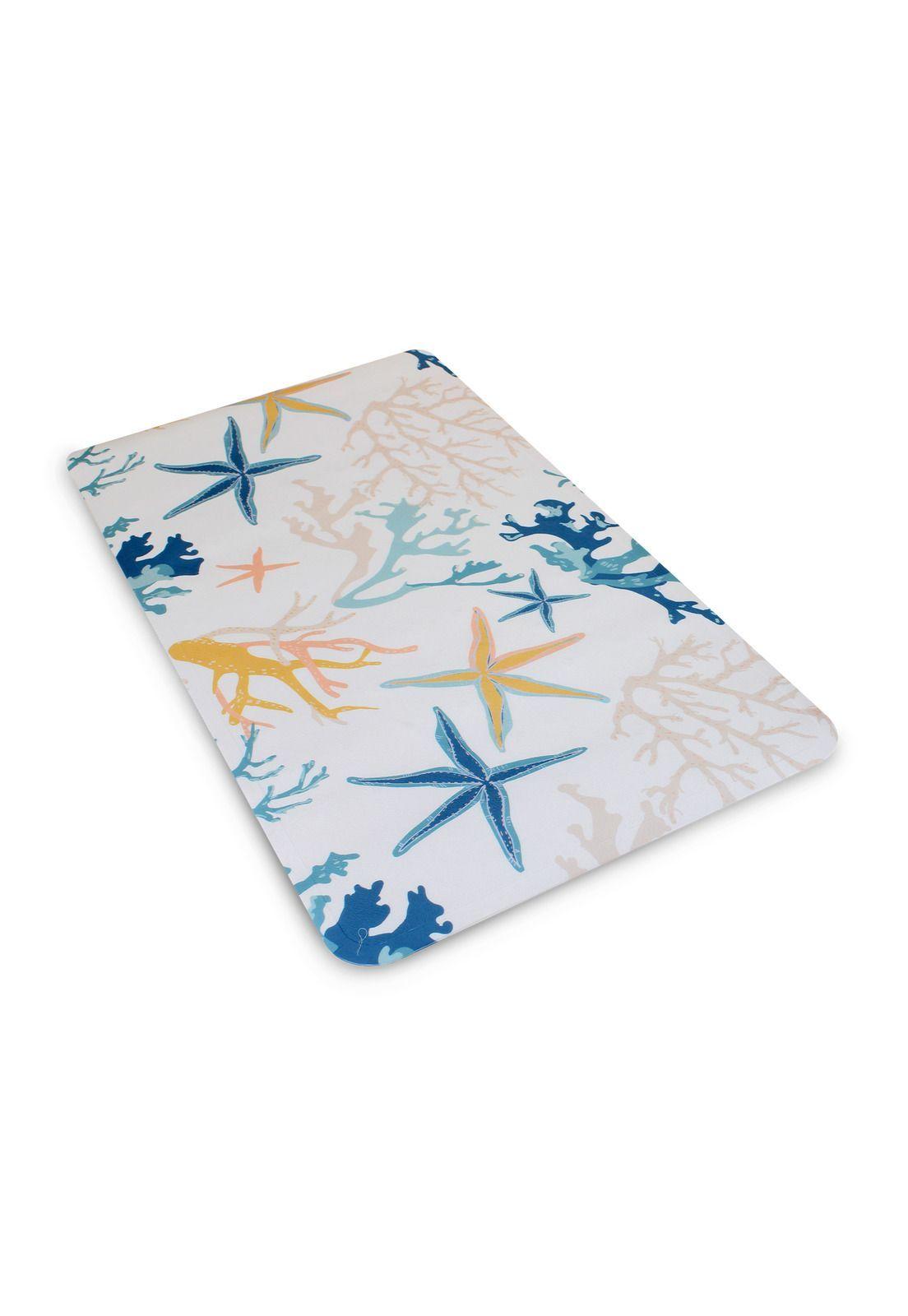 Alfombra de baño Nautica PVC antideslizante 39x69cm corales de mar-3