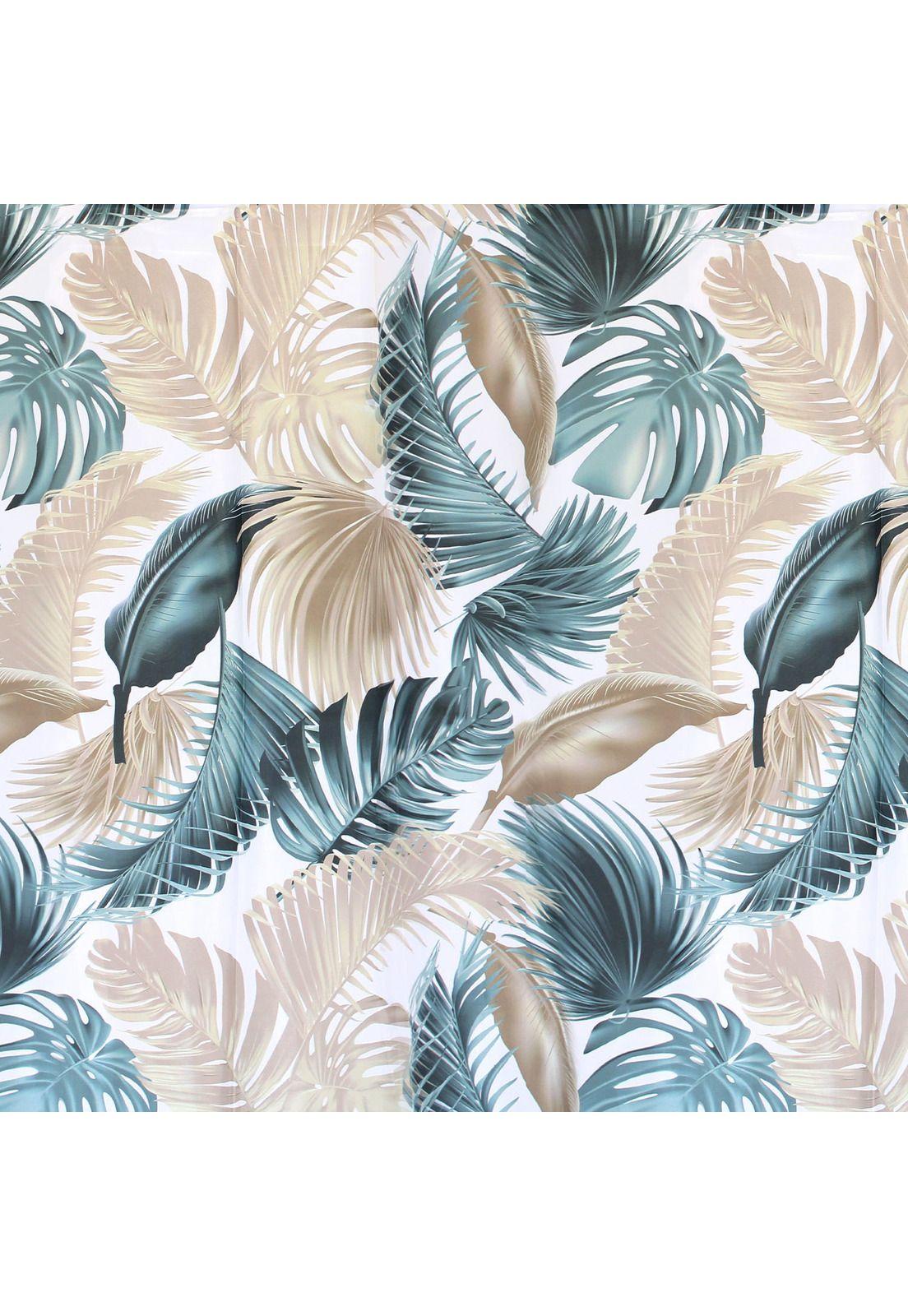 Cortina para baño Nautica poliéster 180x180cm diseño hojas tropicales-2