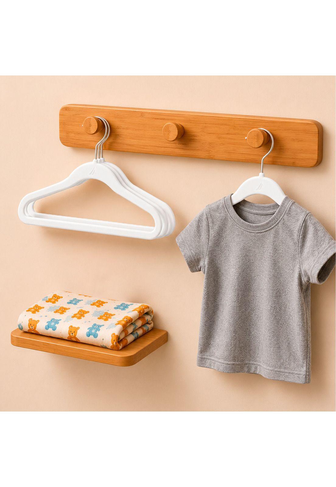 Set 10 Colgadores para Bebé Perchas blancas Infantiles Resistentes para Clóset-0
