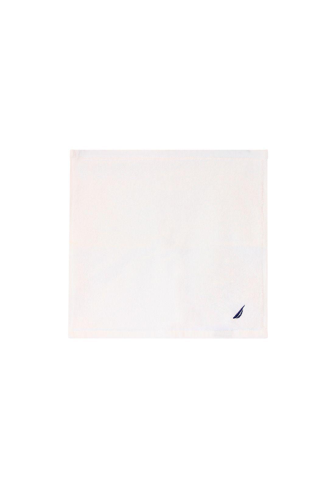 Toalla de cara Nautica 100% algodón premium 30x30cm blanca-azul-2
