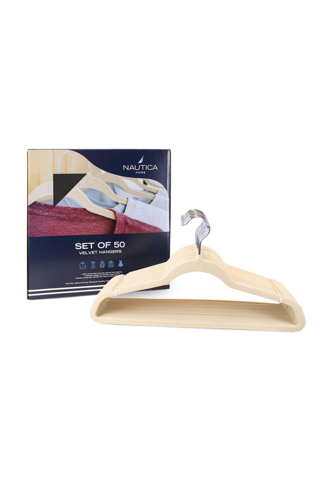 Colgadores de Ropa Pack 50 beige Antideslizante Nautica Home-4