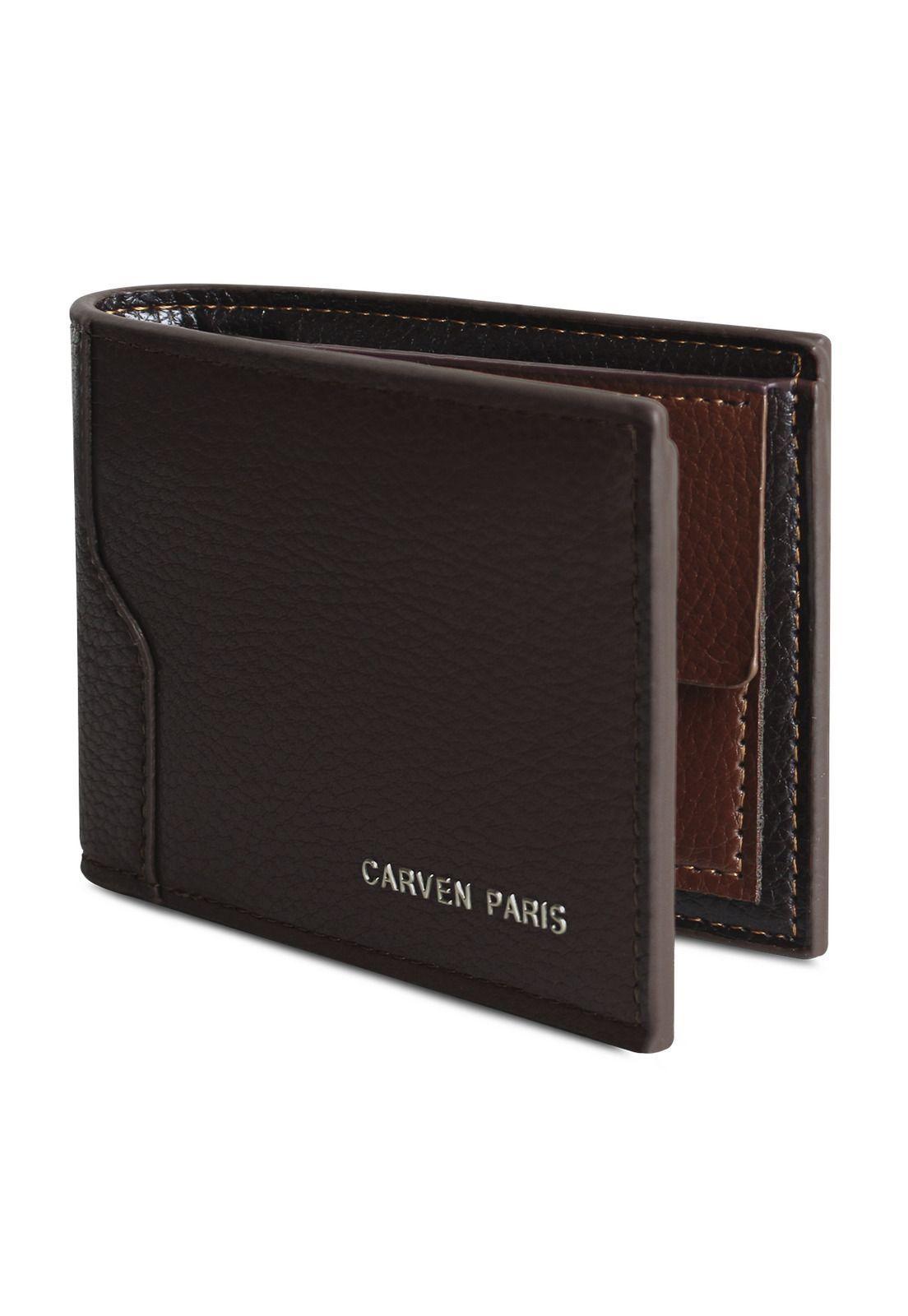 Billetera hombre Dante café oscuro con monedero  Carven Paris-3