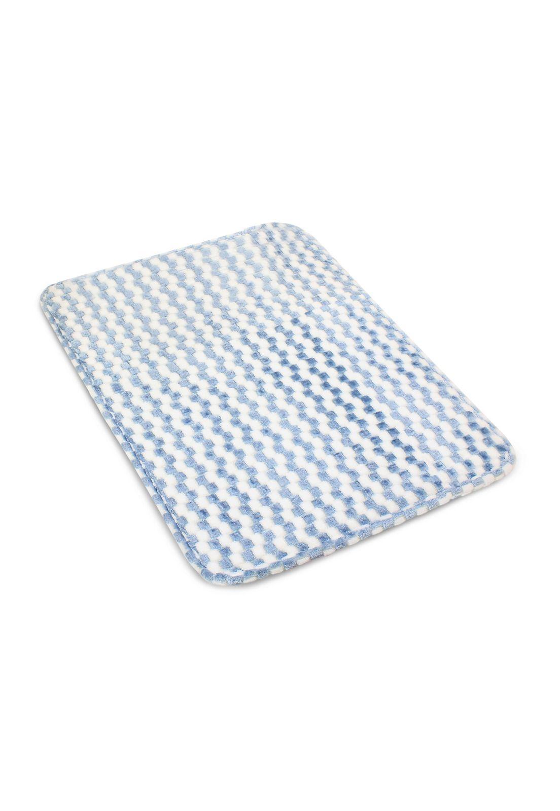 Alfombra de Baño Memory Foam 40x60 cm Cuadros Azul-4