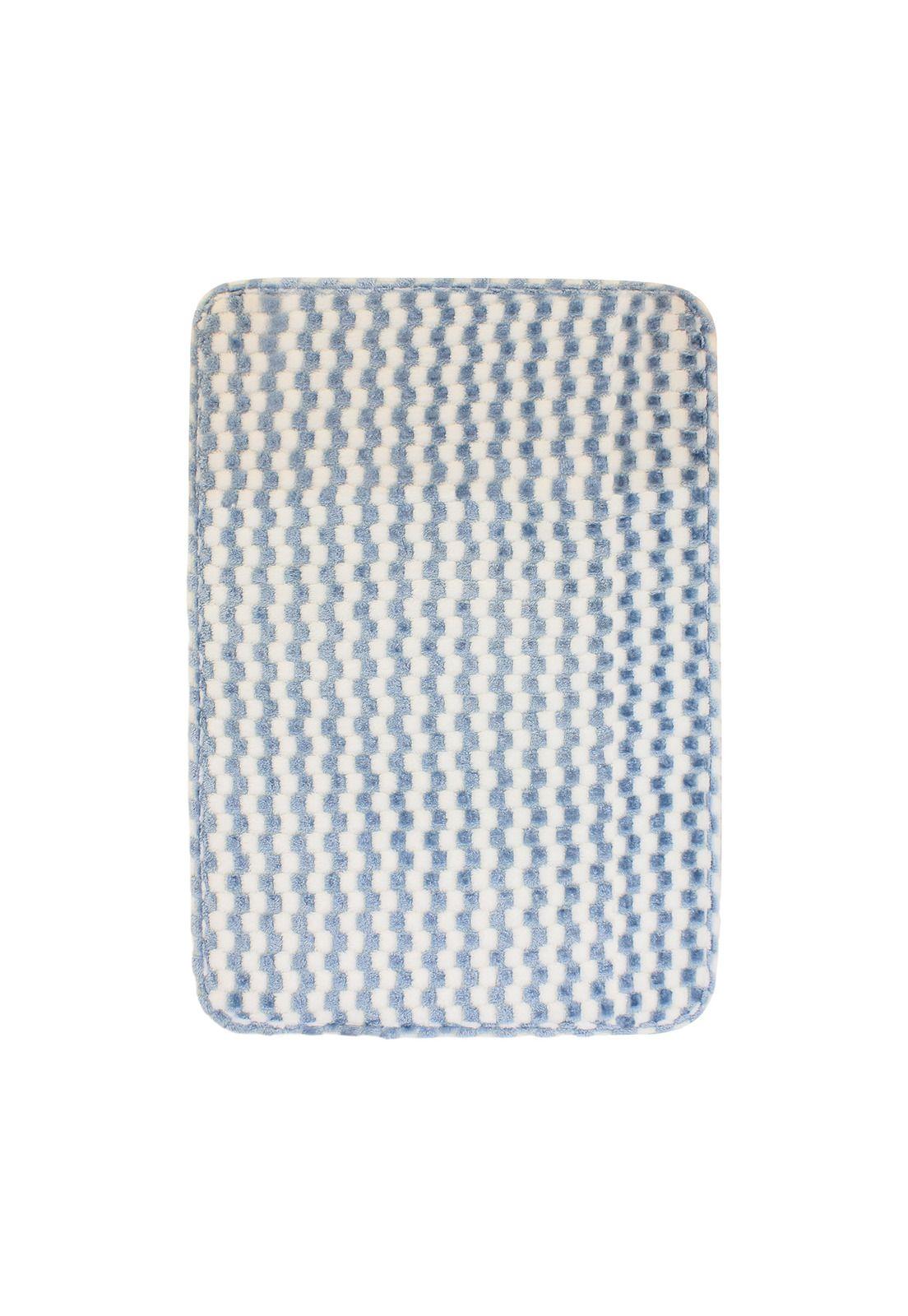 Alfombra de Baño Memory Foam 40x60 cm Cuadros Azul-5