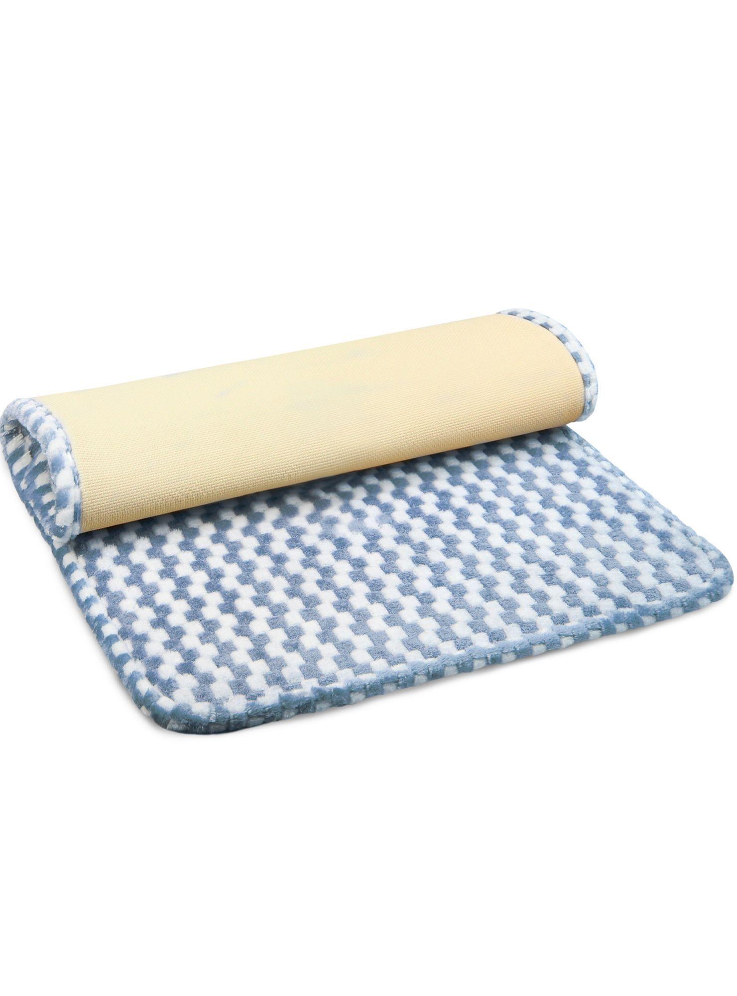 Alfombra de Baño Nautica Home Memory Foam 40x60 cm Cuadros Azul-2