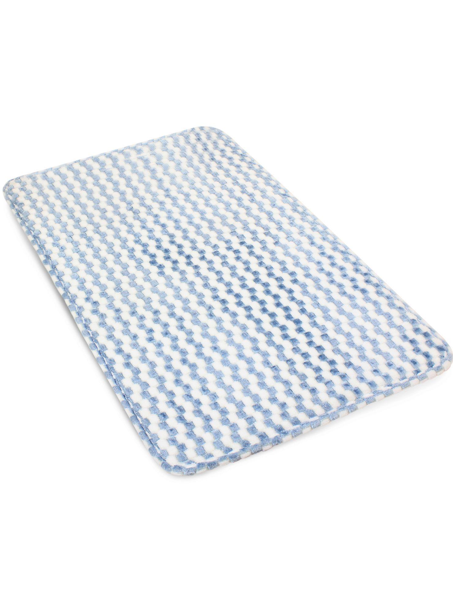 Alfombra de Baño Nautica Home Memory Foam 40x60 cm Cuadros Azul-4