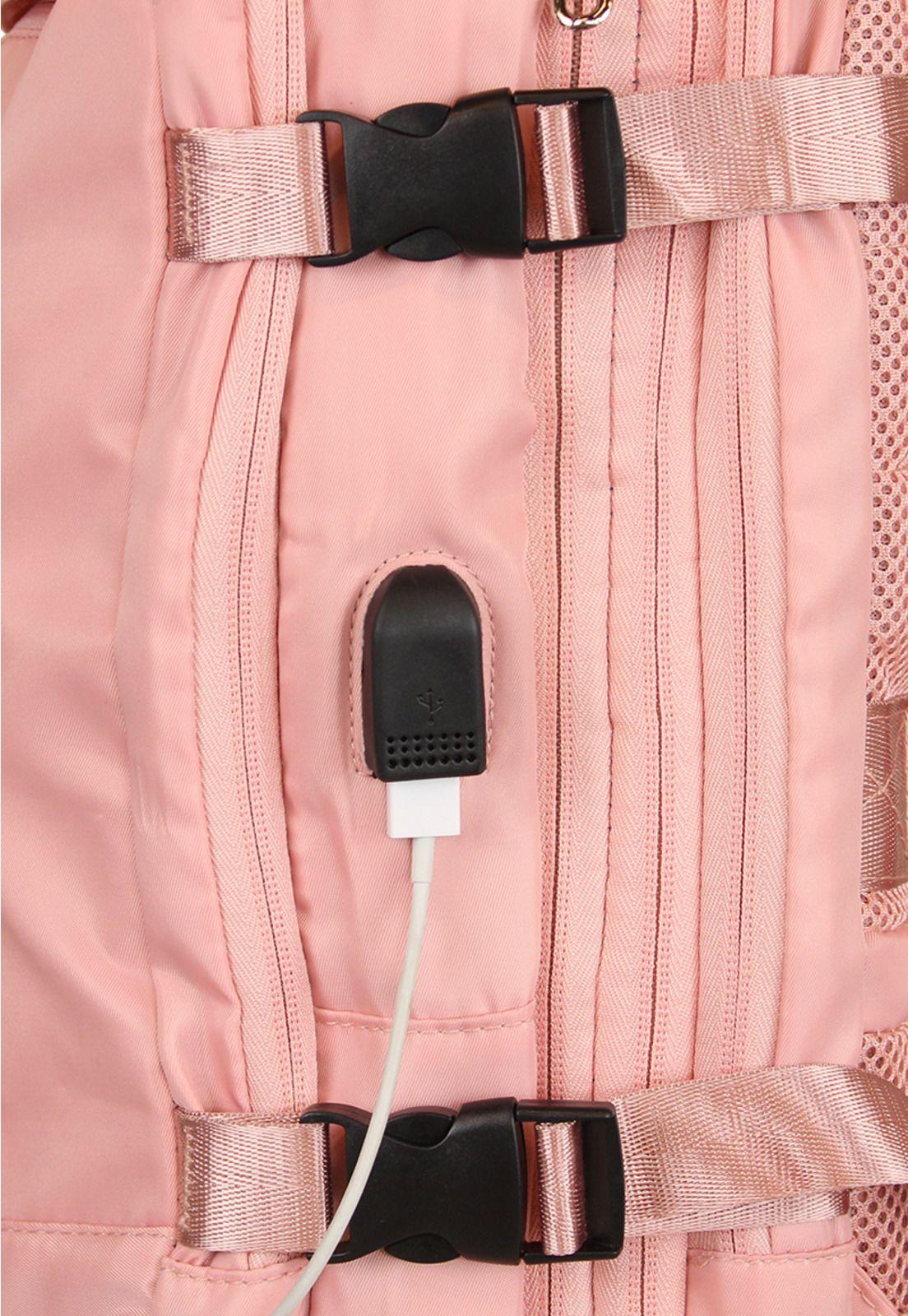 Mochila Viral rosada con usb Swiss Bag-5
