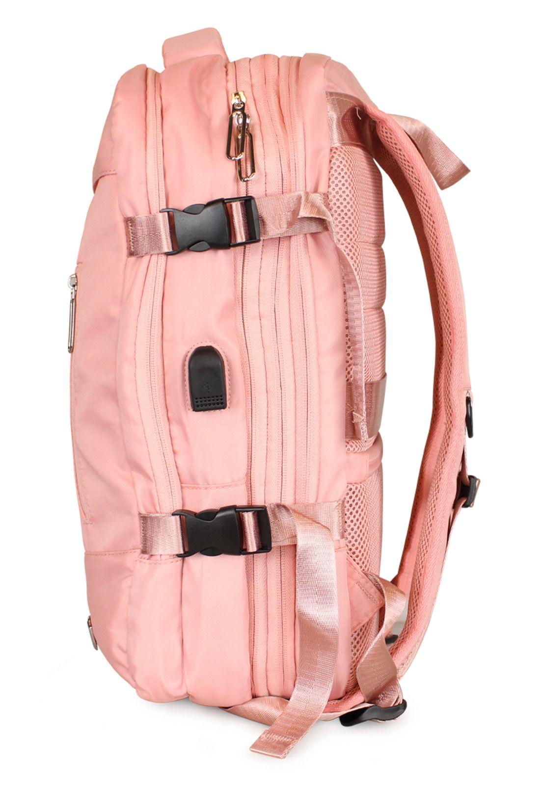 Mochila Viral rosada con usb Swiss Bag-6