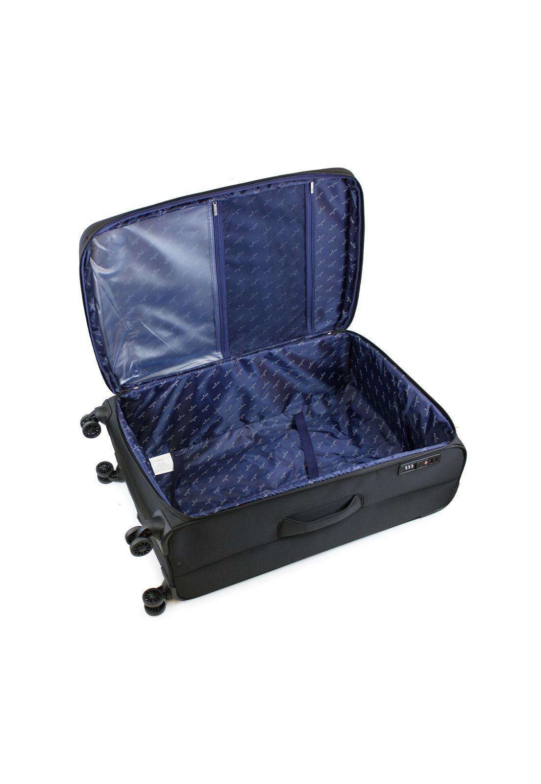 Set de 3 maletas blandas de tela S+M+L Nautica Munich negra-2