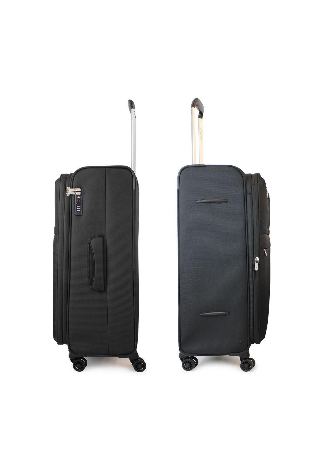 Set de 3 maletas blandas de tela S+M+L Nautica Munich negra-6