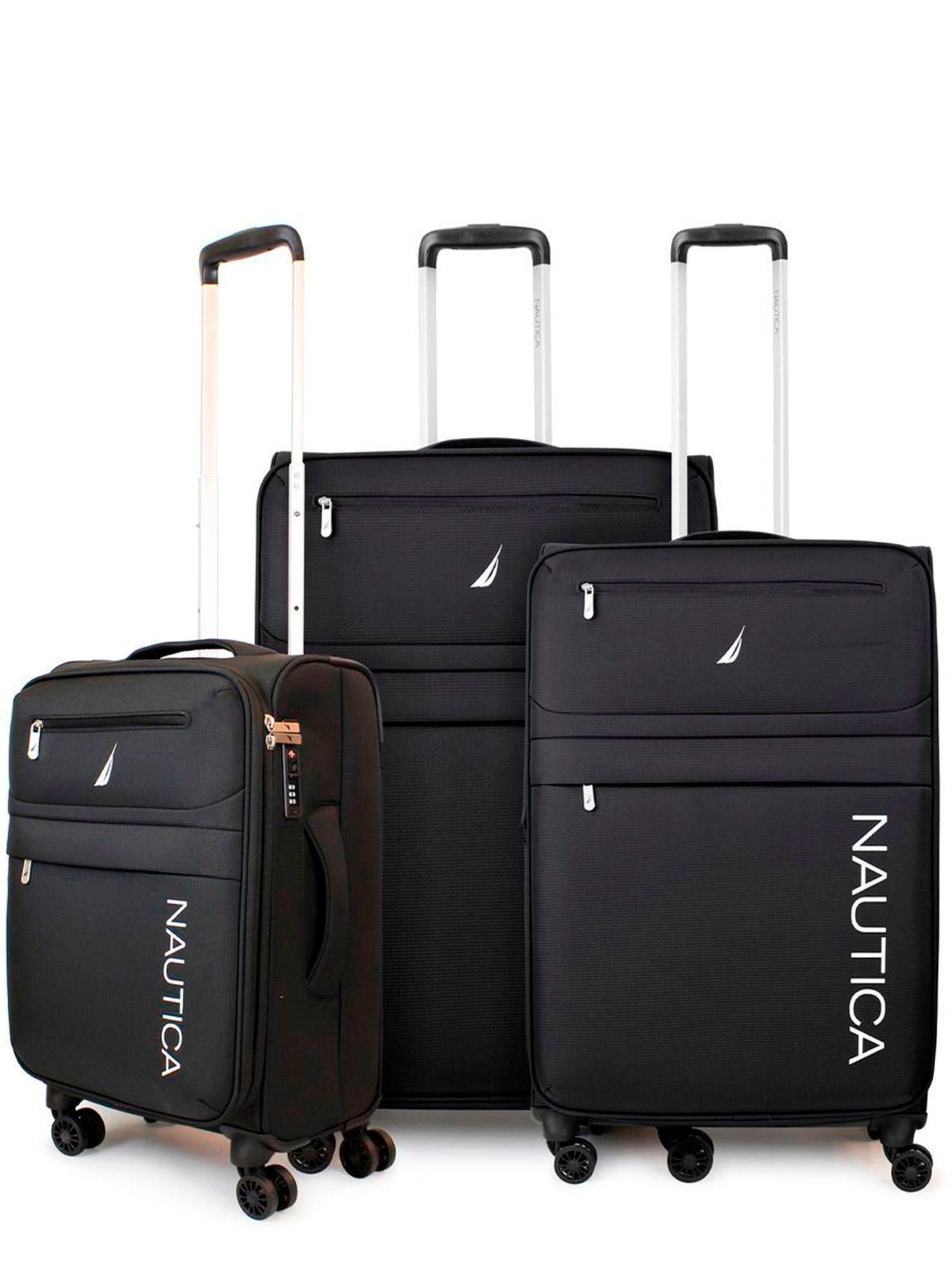 Set de 3 maletas blandas de tela S+M+L Nautica Munich negra-0