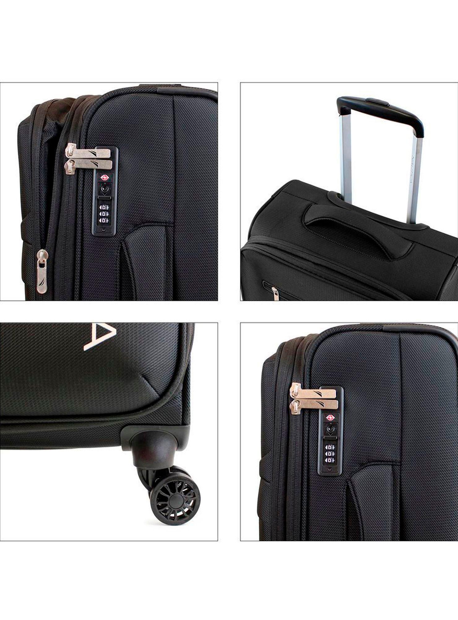 Set de 3 maletas blandas de tela S+M+L Nautica Munich negra-2