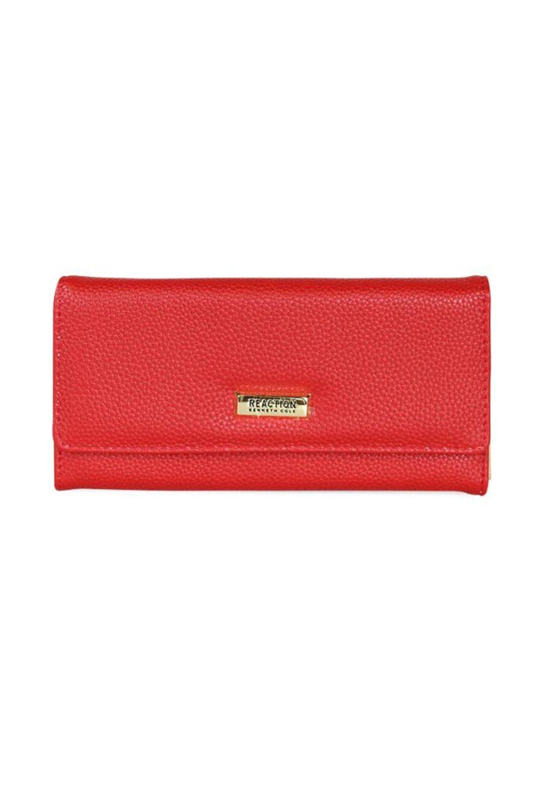 2 Billeteras de mujer Fidelia negra y roja Kenneth Cole-5