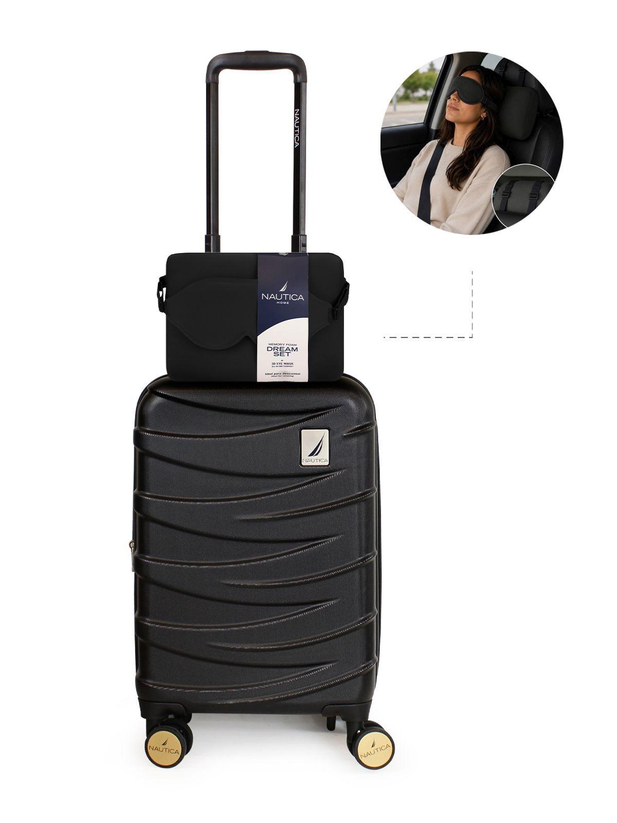 Pack Maleta de cabina Mónaco 10kg negro + Kit de sueño Nautica-0