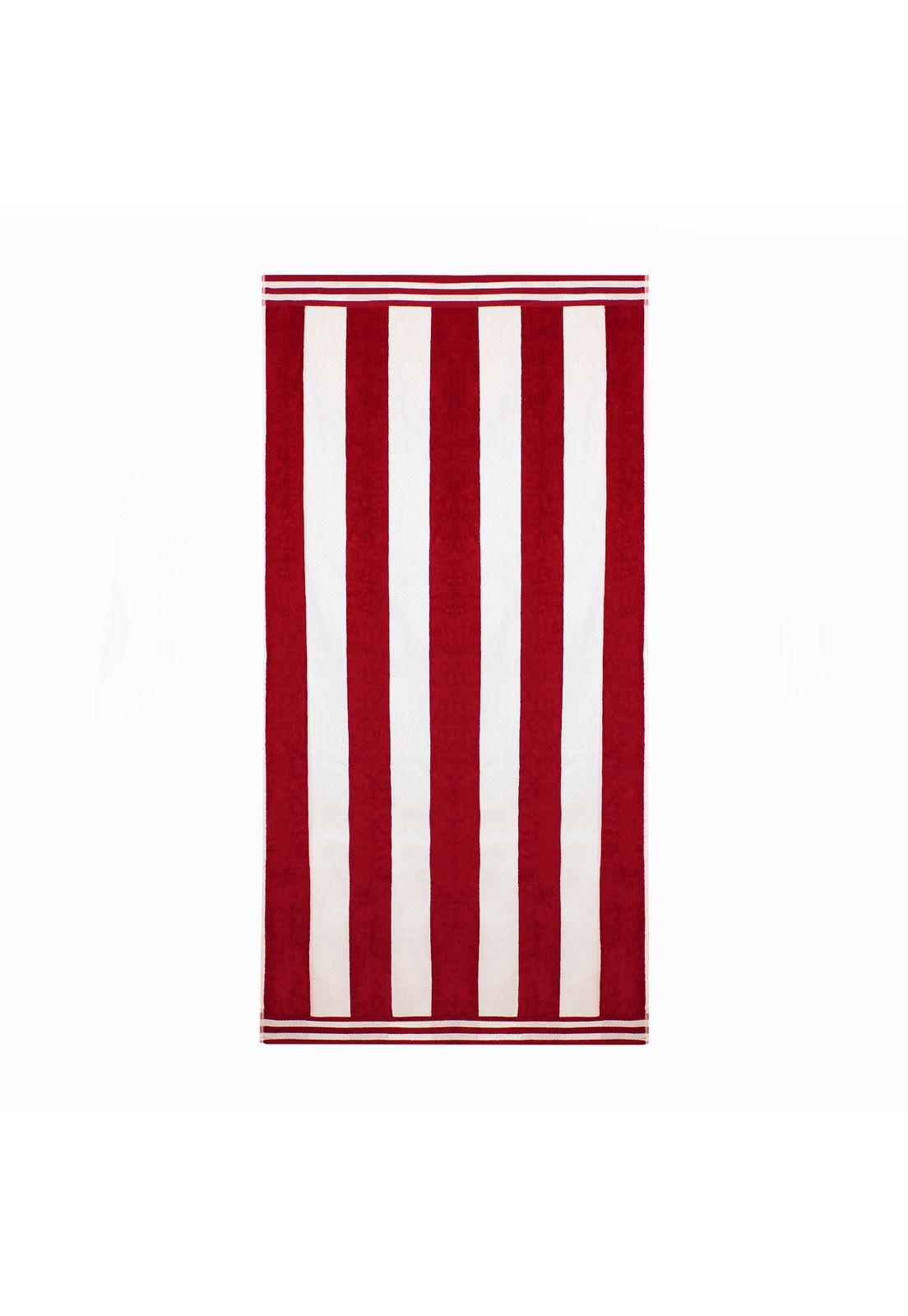 Toalla de playa 100% Algodón 163x81 CABANA roja-2
