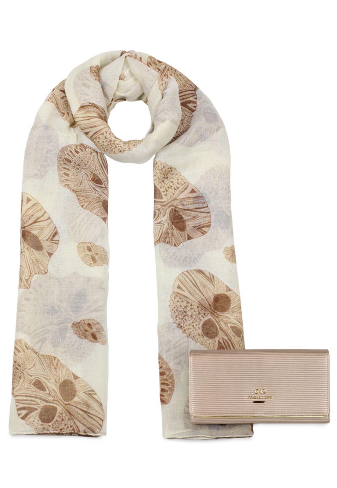 Pack Billetera Gala beige + Pañuelo Omani beige Carven-0