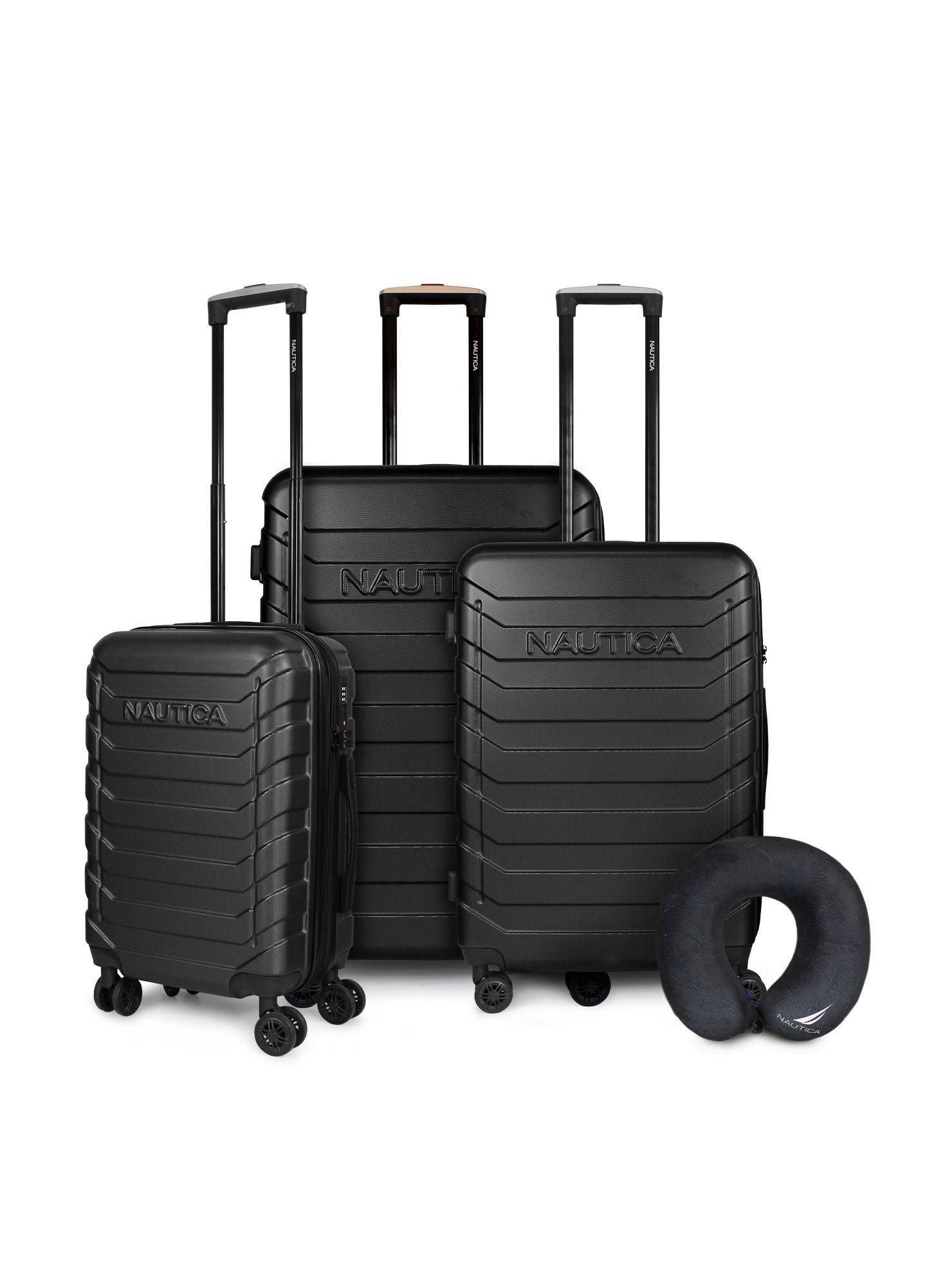 Set maletas Soho Negro S+M+L + Almohada Cojín Cervical Negro-Azul-0