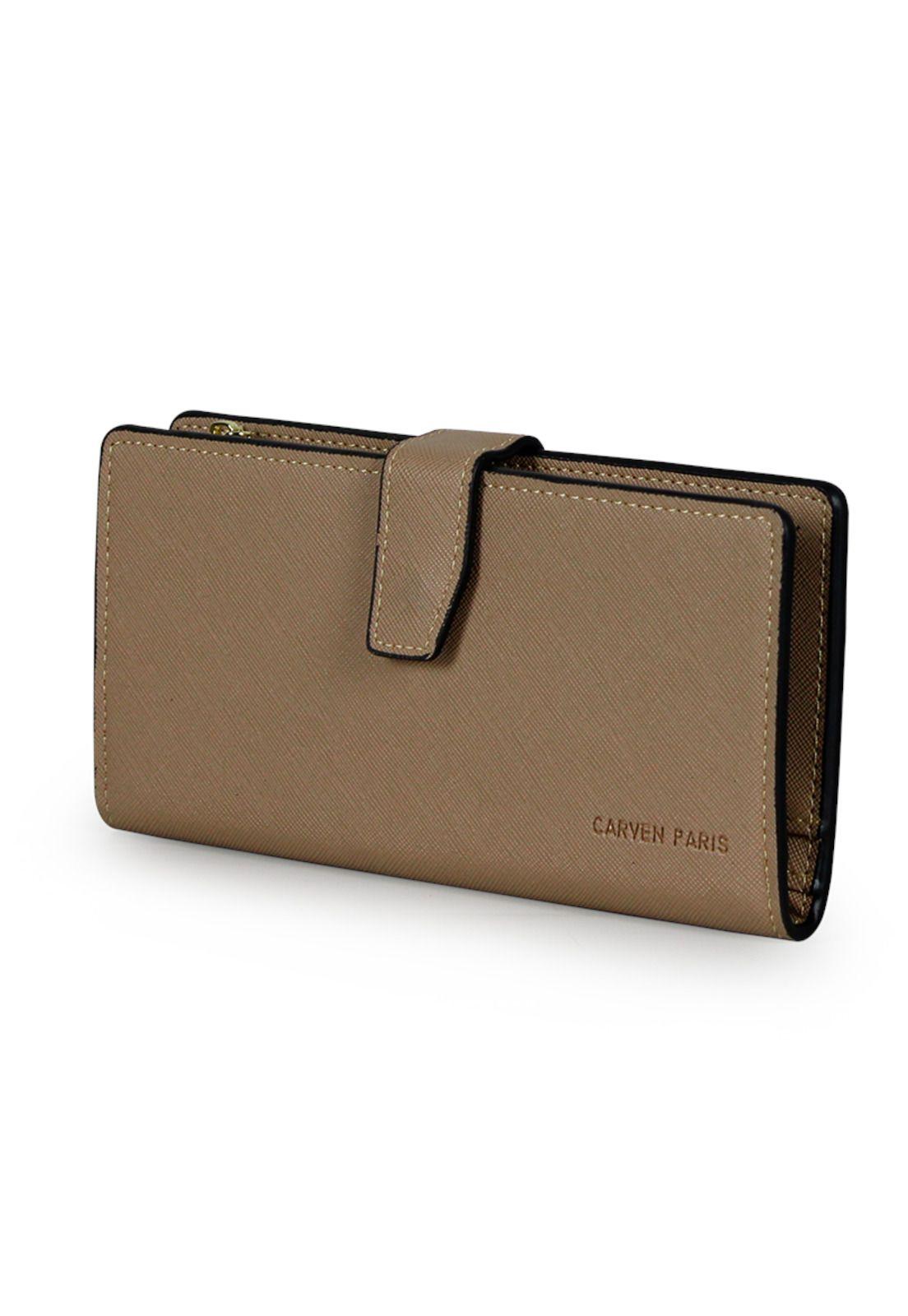 Pack Billetera Vesta taupe + Pañuelo Omani beige Carven-2