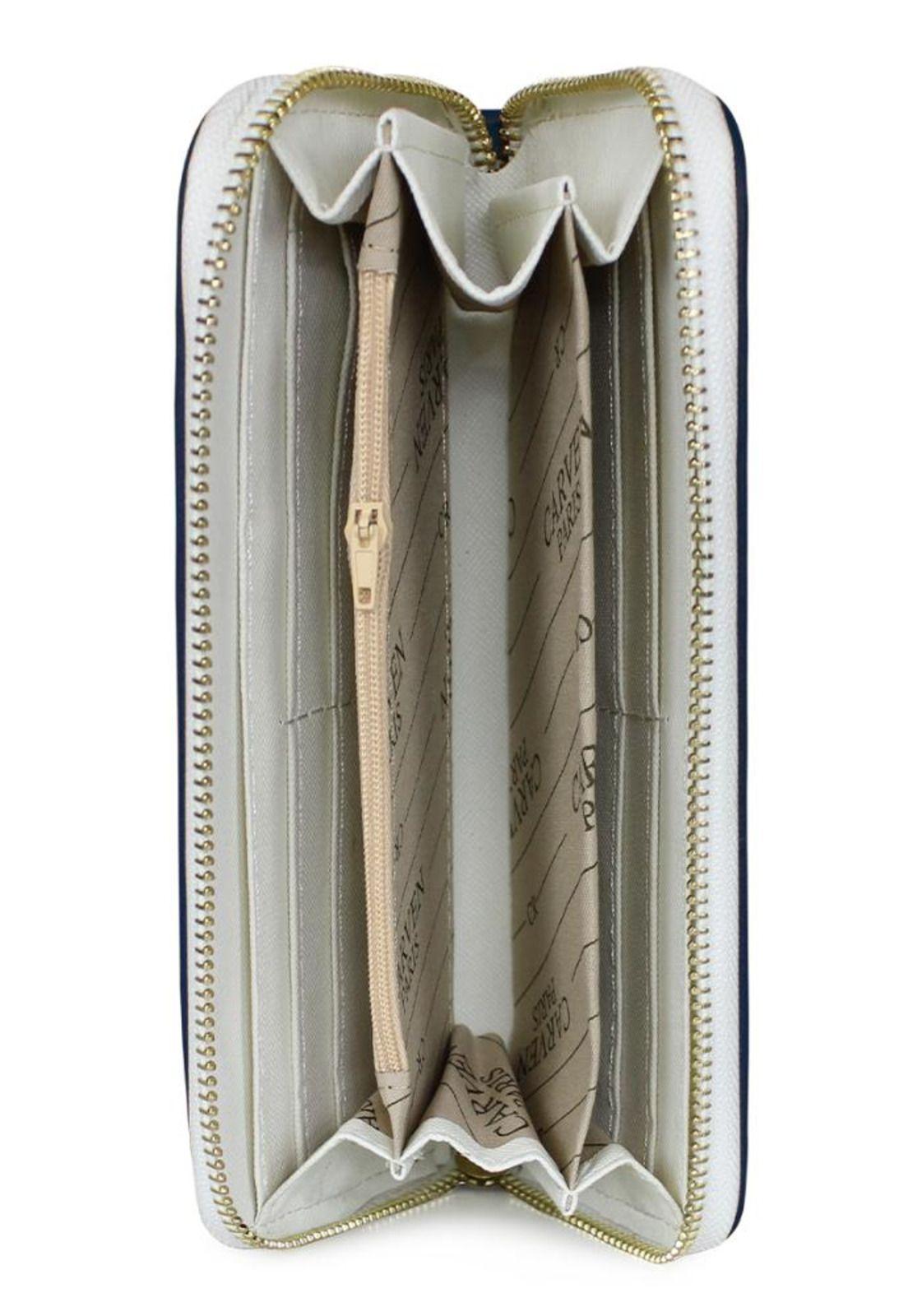 Billetera mujer Greta blanco y azul Carven Paris-2