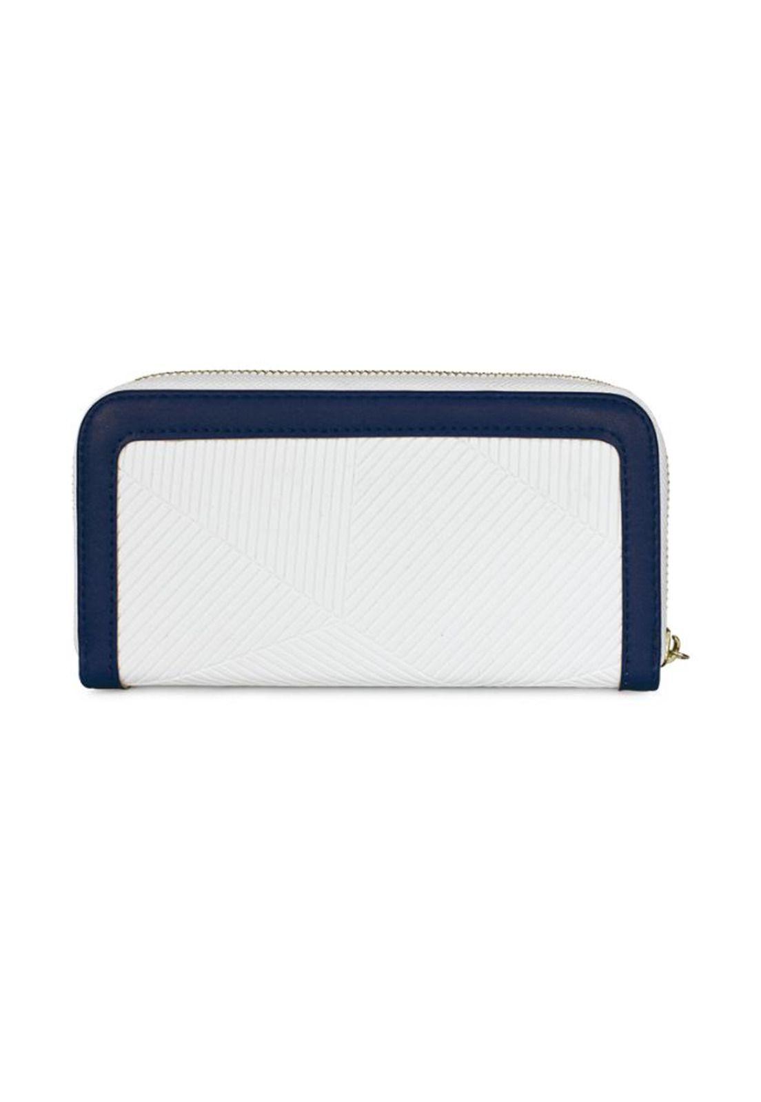 Billetera mujer Greta blanco y azul Carven Paris-3