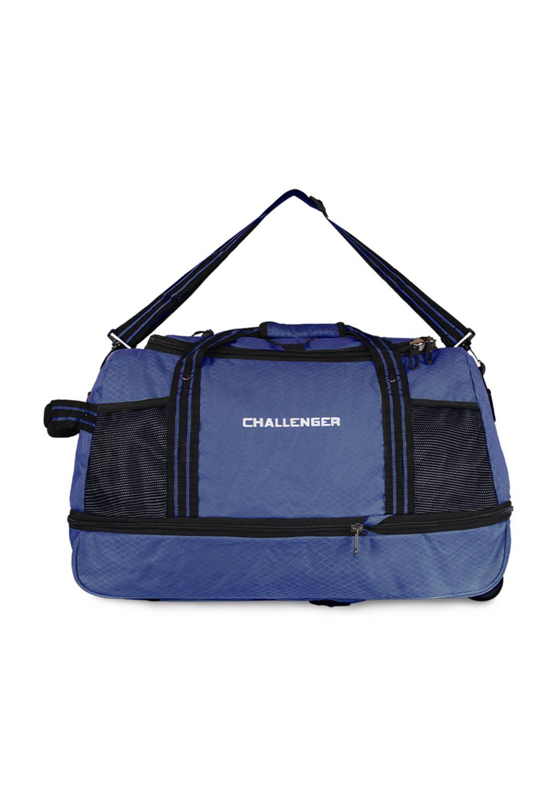 Bolso tipo Mochila con ruedas + Candado Challenger azul-6