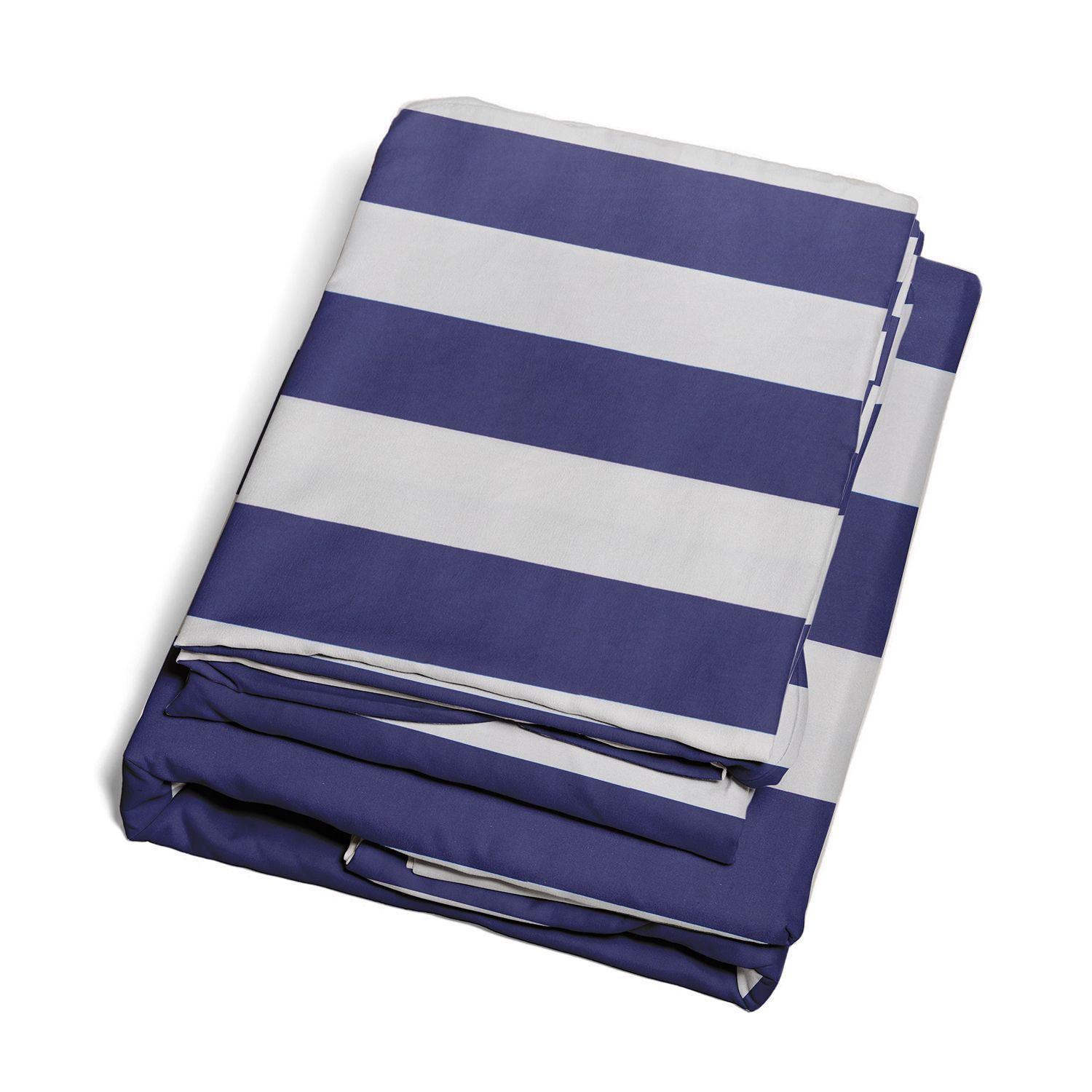 Juego de Sábanas Nautica 3piezas microfibra 1,5 Plazas diseño azul marino-3