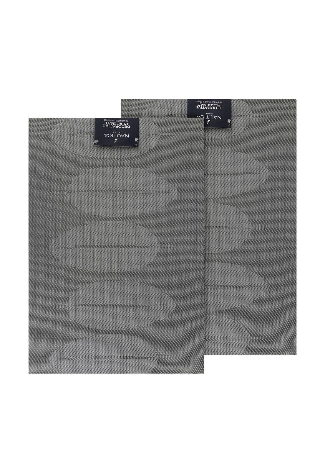Pack 2 Individuales Nautica Home 45x30cm reversible hojas gris-4