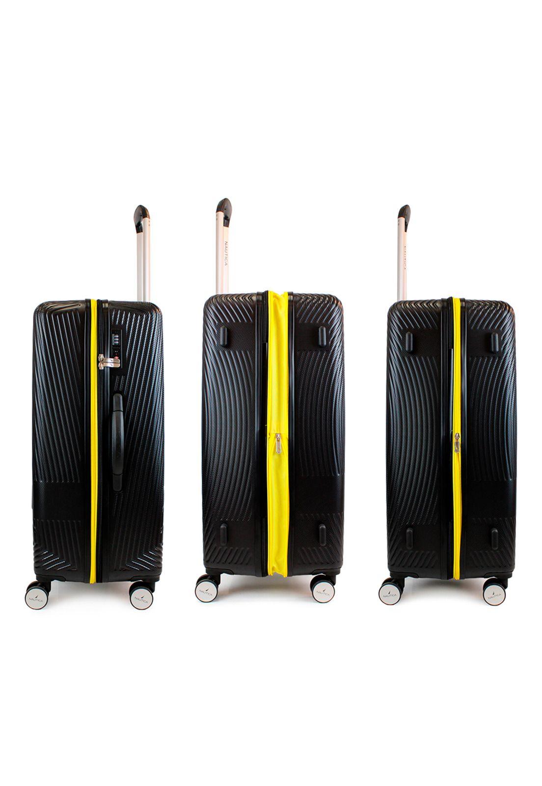 Pack 2 maletas Nautica M+L Bahamas 20kg y 23kg negra-5