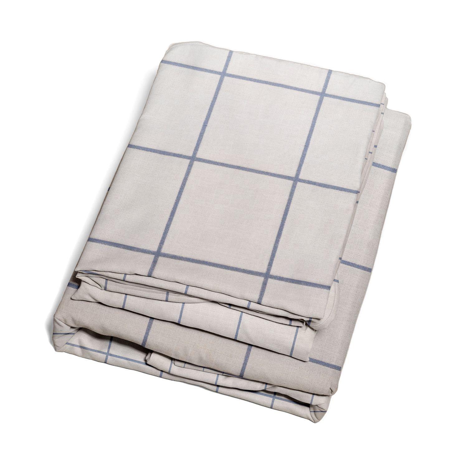 Juego de sábanas Nautica 4 piezas microfibra 2 plazas diseño a cuadros blanco-4