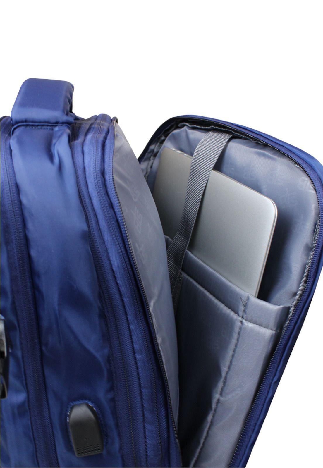 Mochila Viral azul con usb Swiss Bag-2