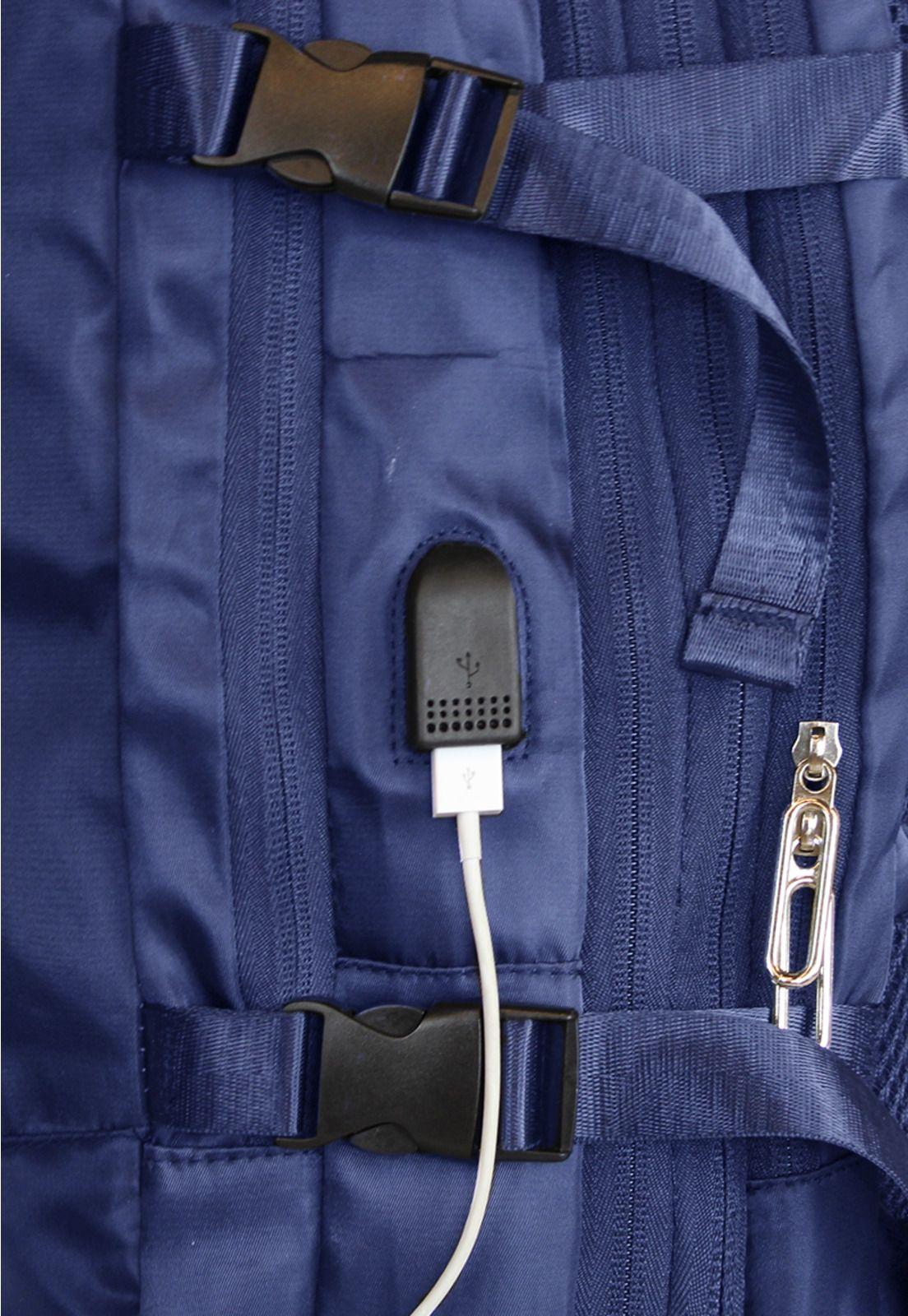 Mochila Viral azul con usb Swiss Bag-5
