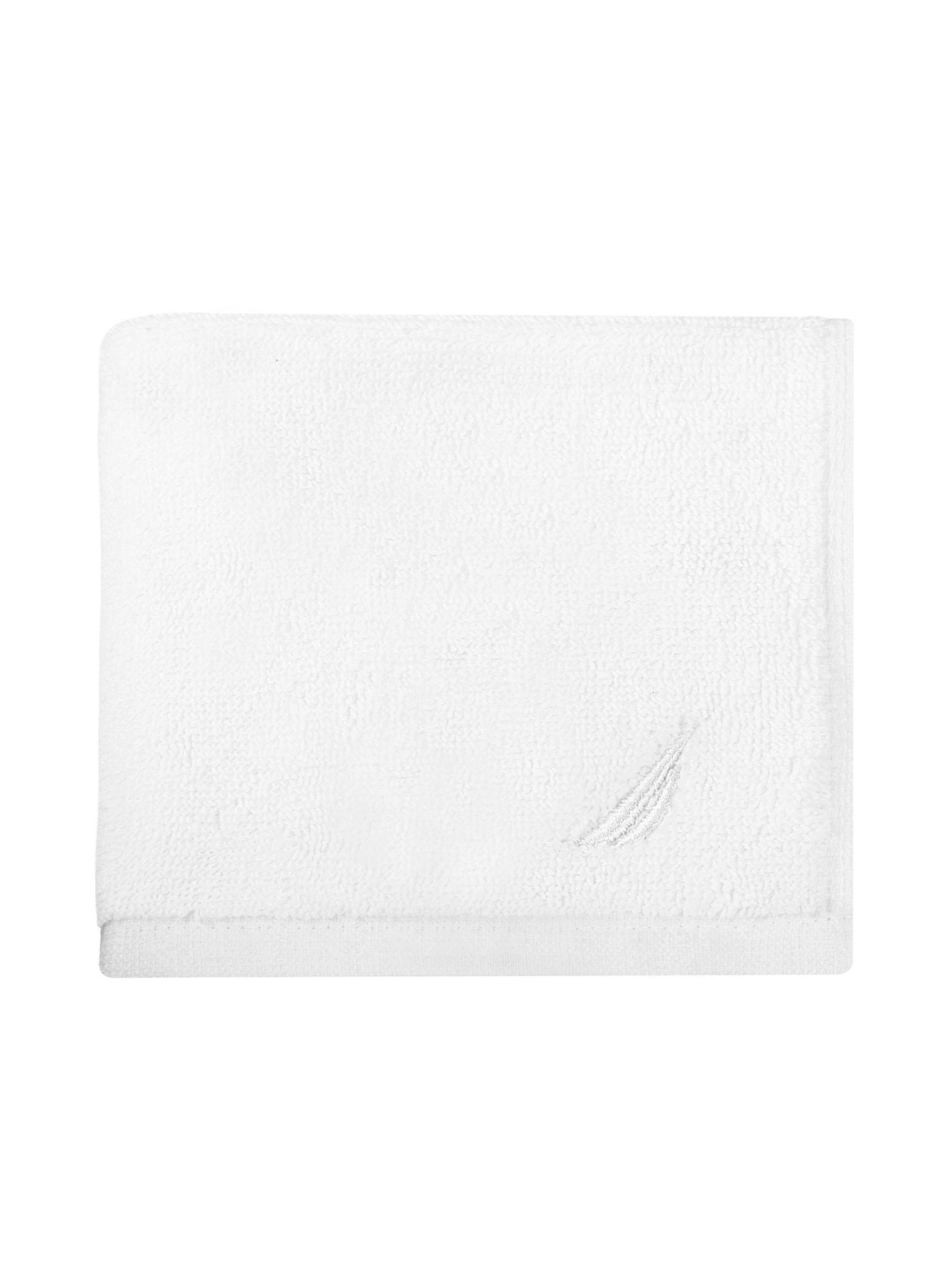 Toalla de cara Nautica 100% algodón premium 30x30cm blanca-2