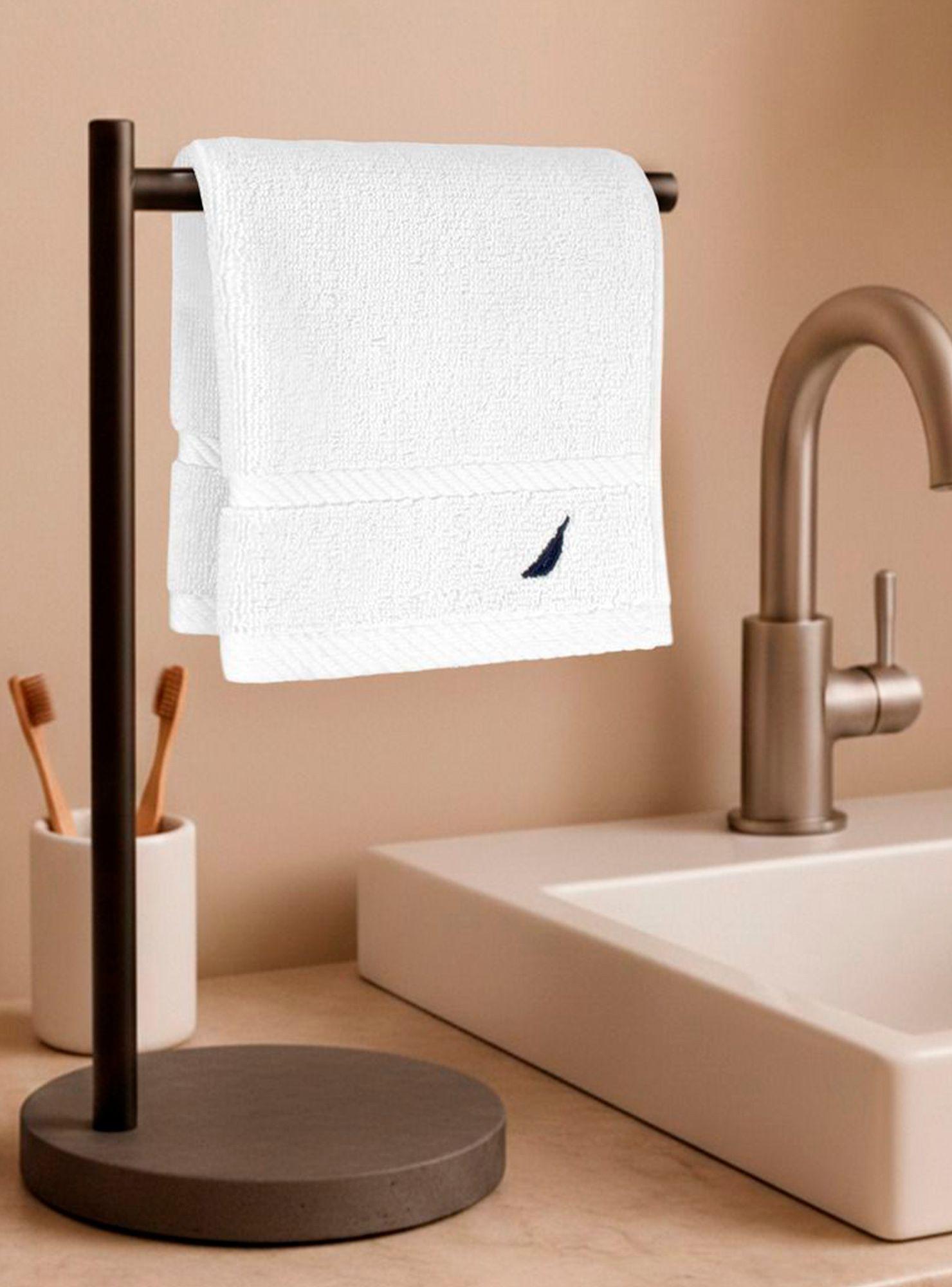 Toalla de cara SIGNATURE Nautica 100% algodón 33x33cm premium blanco-0