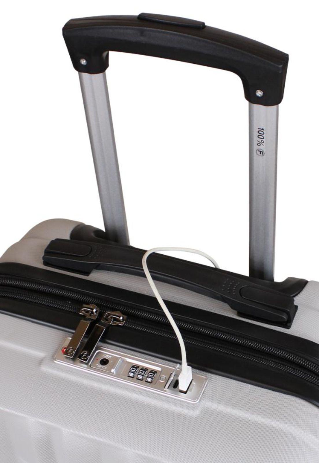 Maleta Flip de cabina con usb gris F la Maleta de Chile-5
