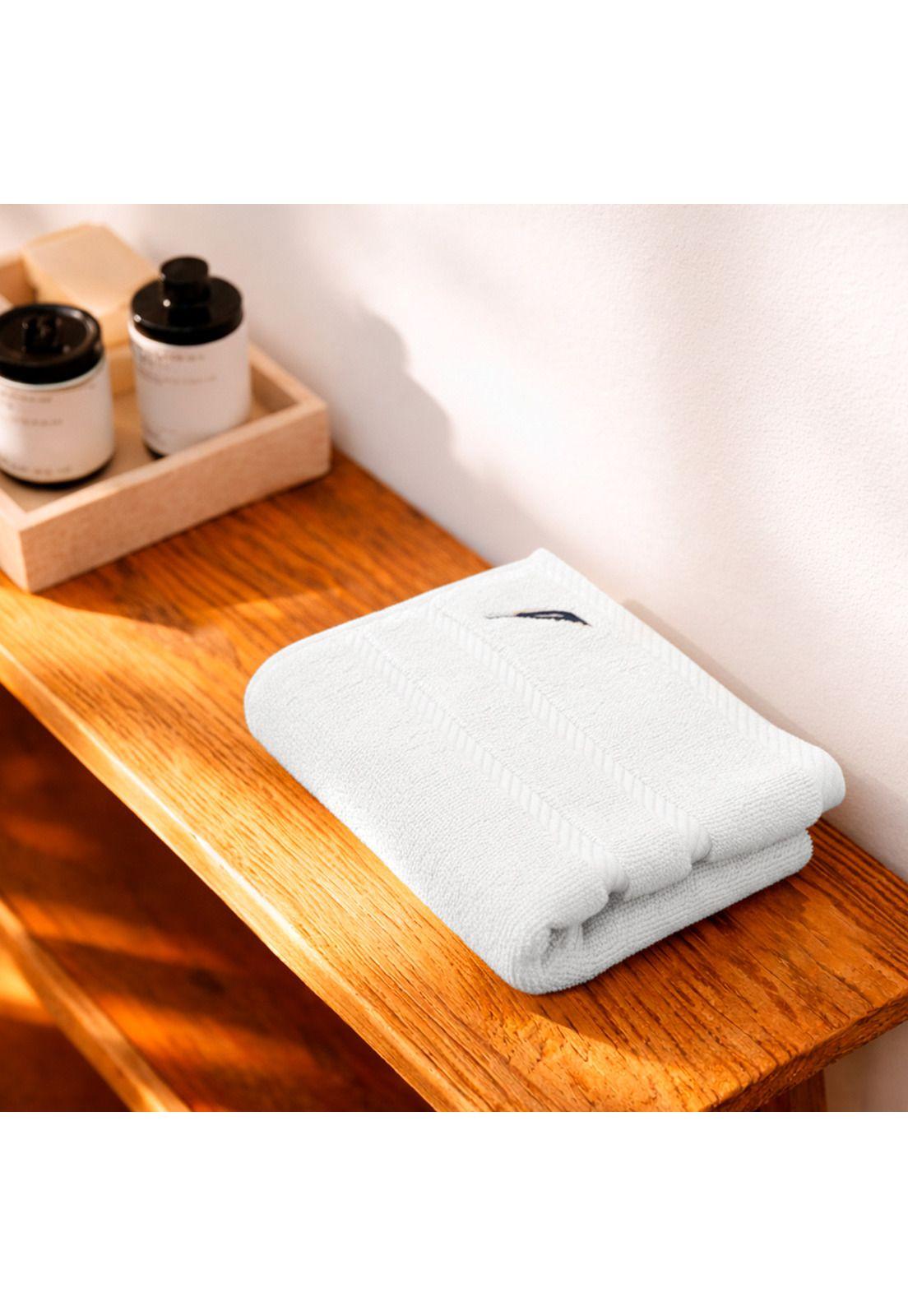 Set 3 Toallas Nautica SIGNATURE Cara+mano+cuerpo 100% algodón alta calidad blanco-3