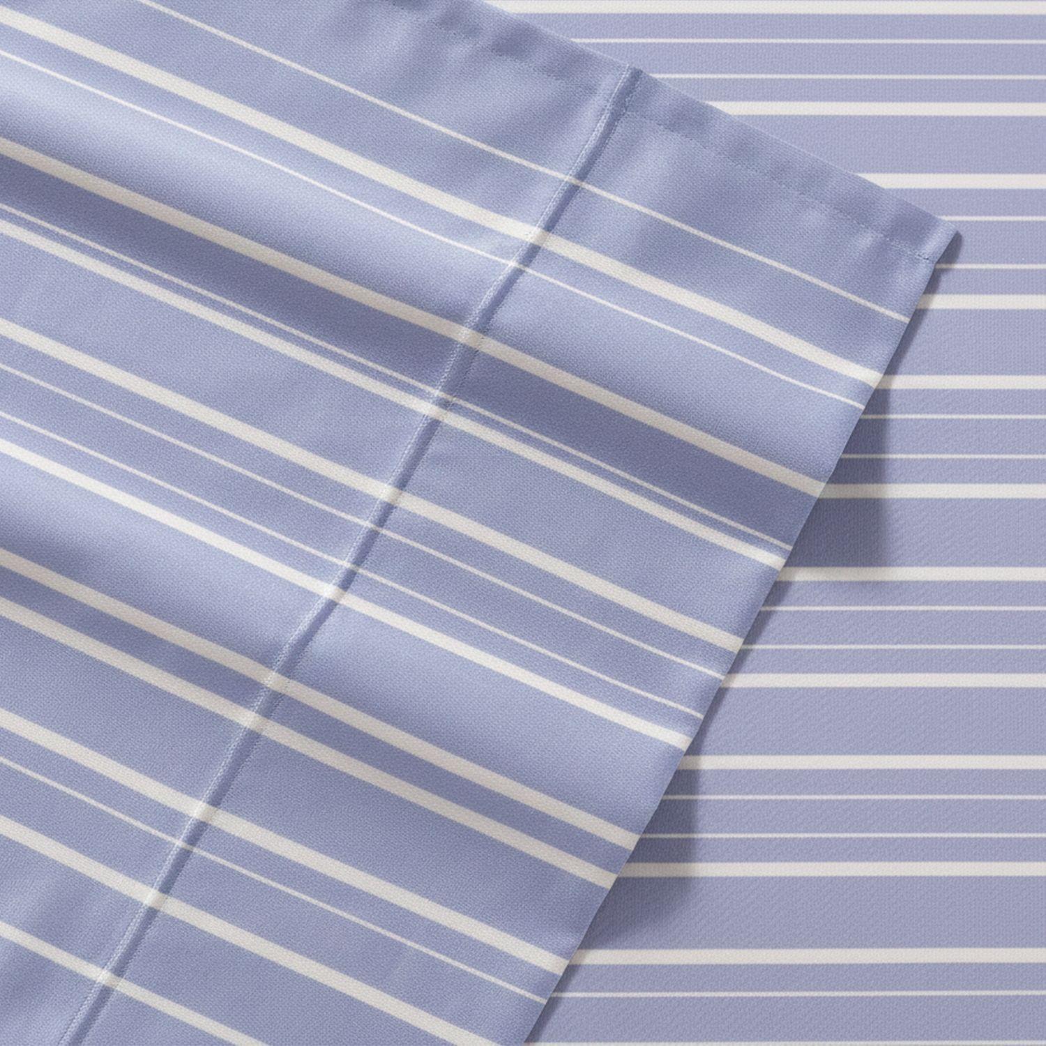 Juego de sábanas Nautica 4 piezas microfibra 2 plazas lineas azules-2