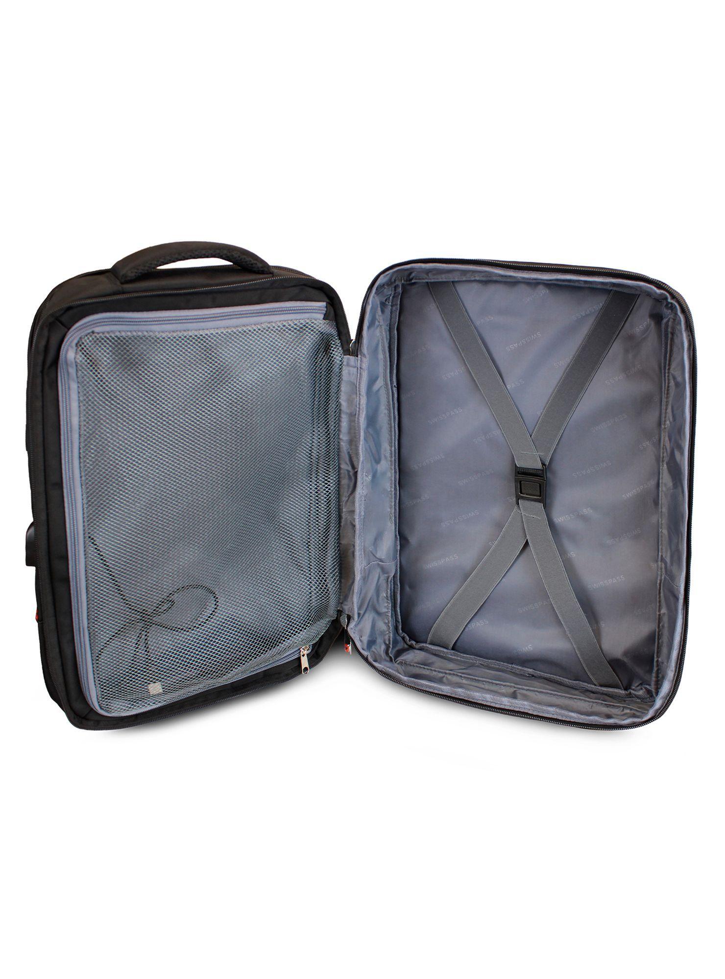 Mochila de viaje Viral Plus tipo maleta con usb Swiss Bag negra-5