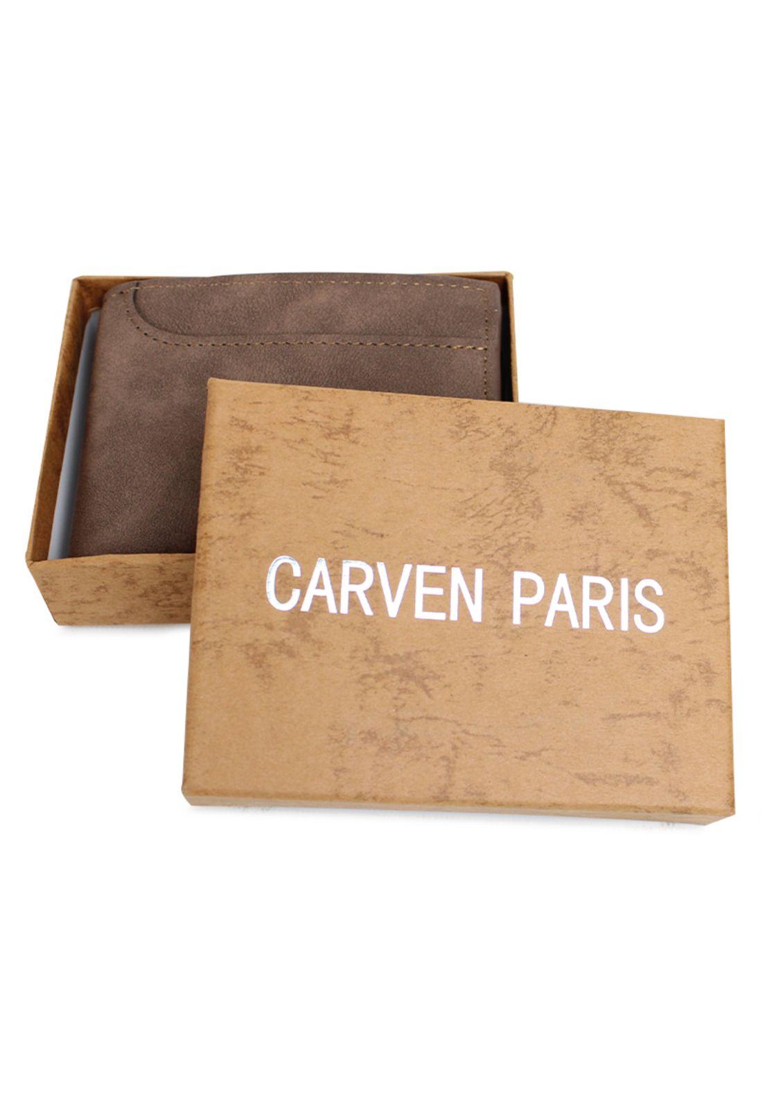 Billetera de hombre León café oscuro Carven Paris-4