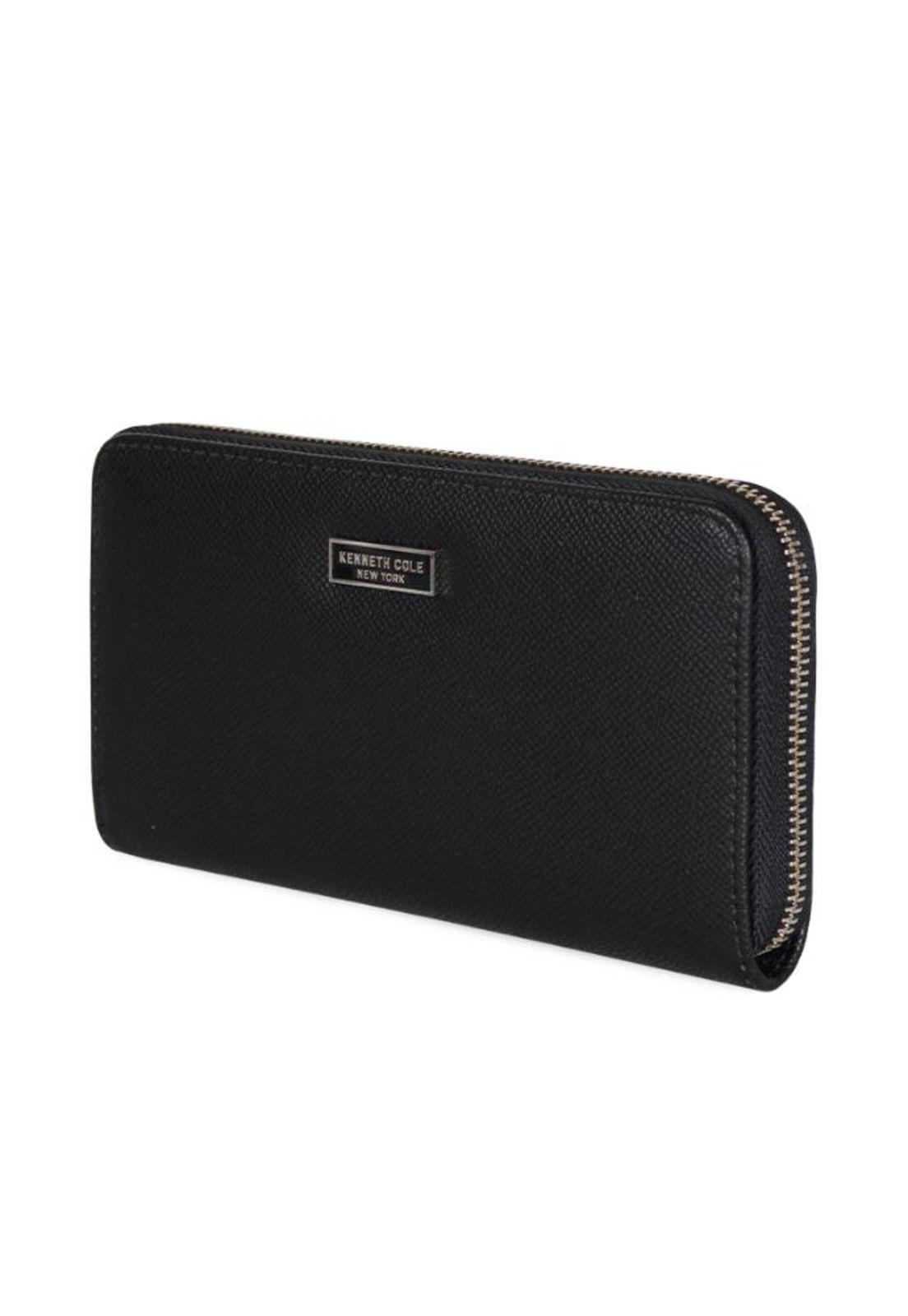 Billetera mujer Bessie negra Kenneth Cole-2