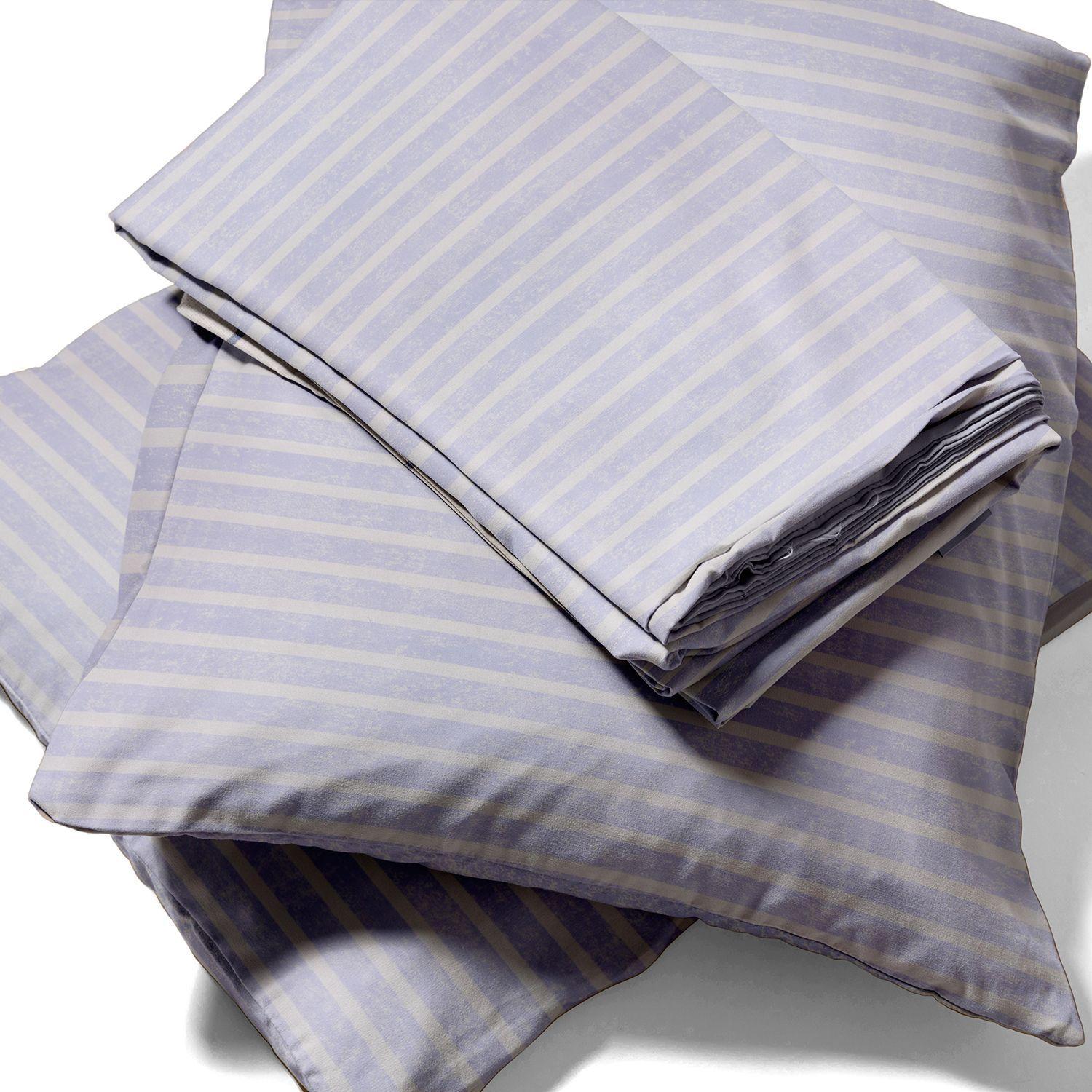 Juego de Sábanas Nautica 3piezas microfibra 1,5 Plazas lineas celeste-2