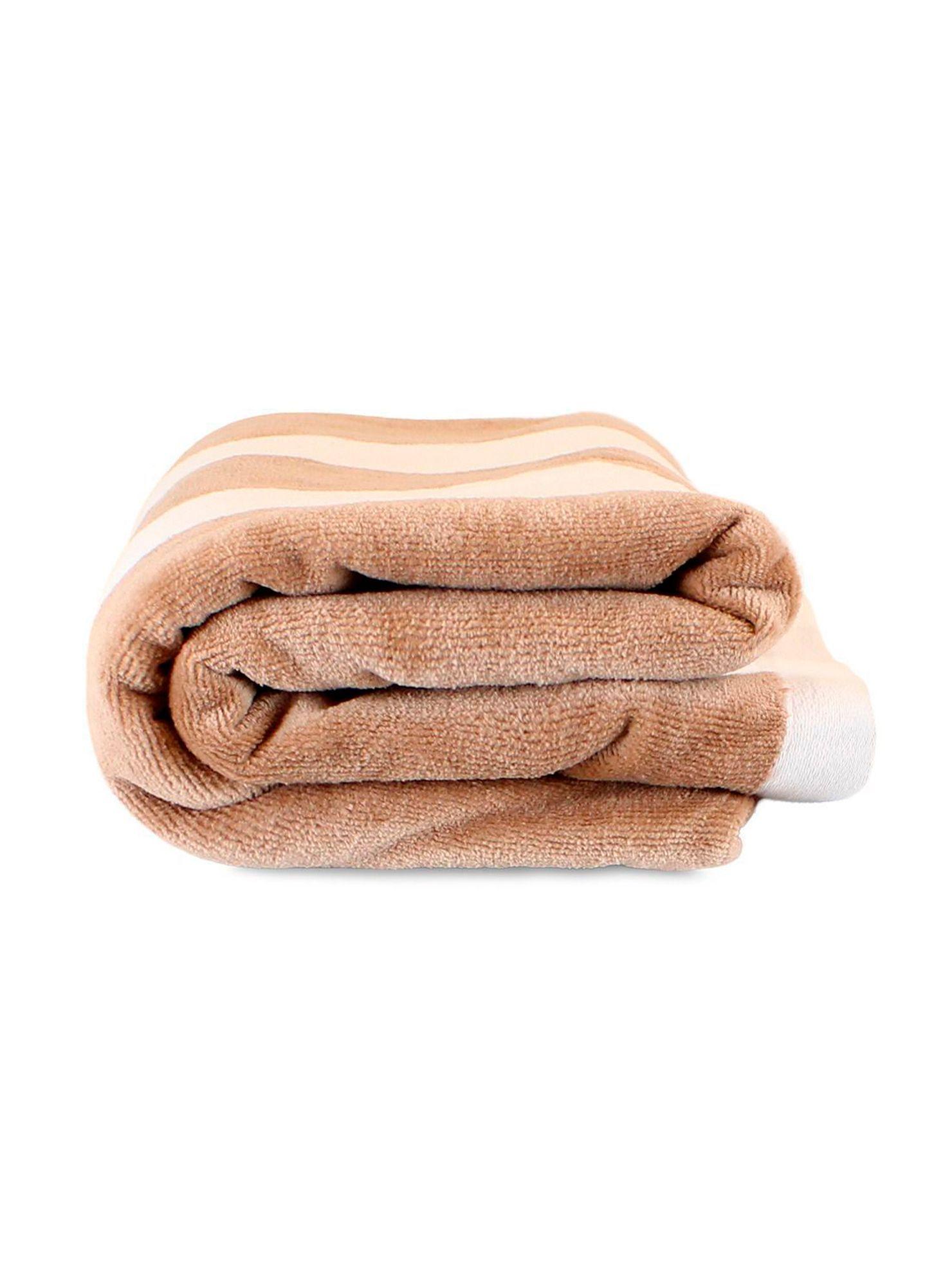 Toalla de playa Nautica Home 100% Algodón 163x81 diseño rayas beige-3