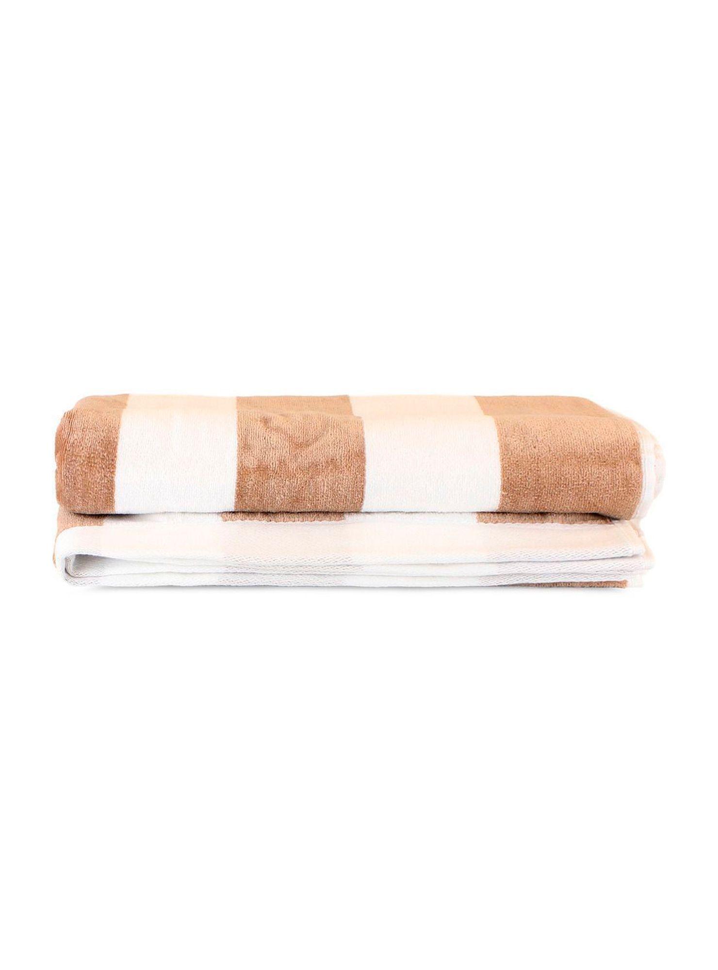 Toalla de playa Nautica Home 100% Algodón 163x81 diseño rayas beige-4