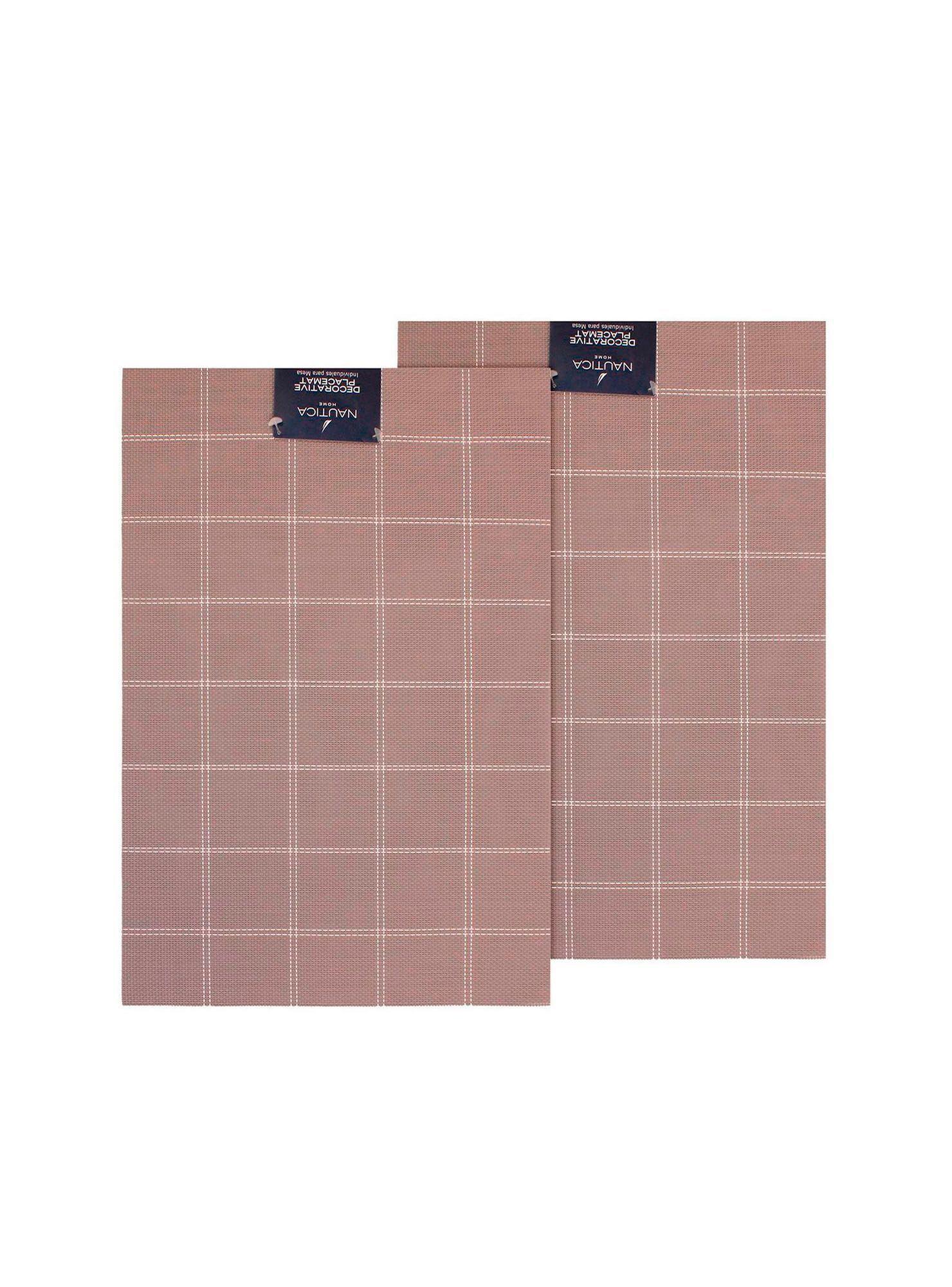 Pack 2 Individuales de mesa Nautica Home 45x30cm café a cuadros-1