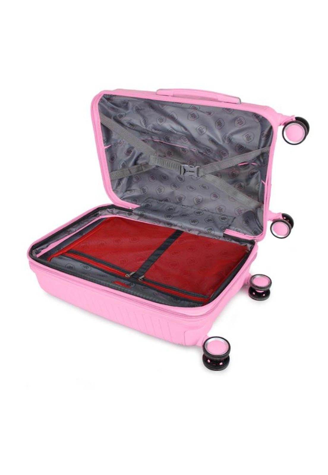 Maleta cabina con puerto USB Storm rosada Swiss bag-2
