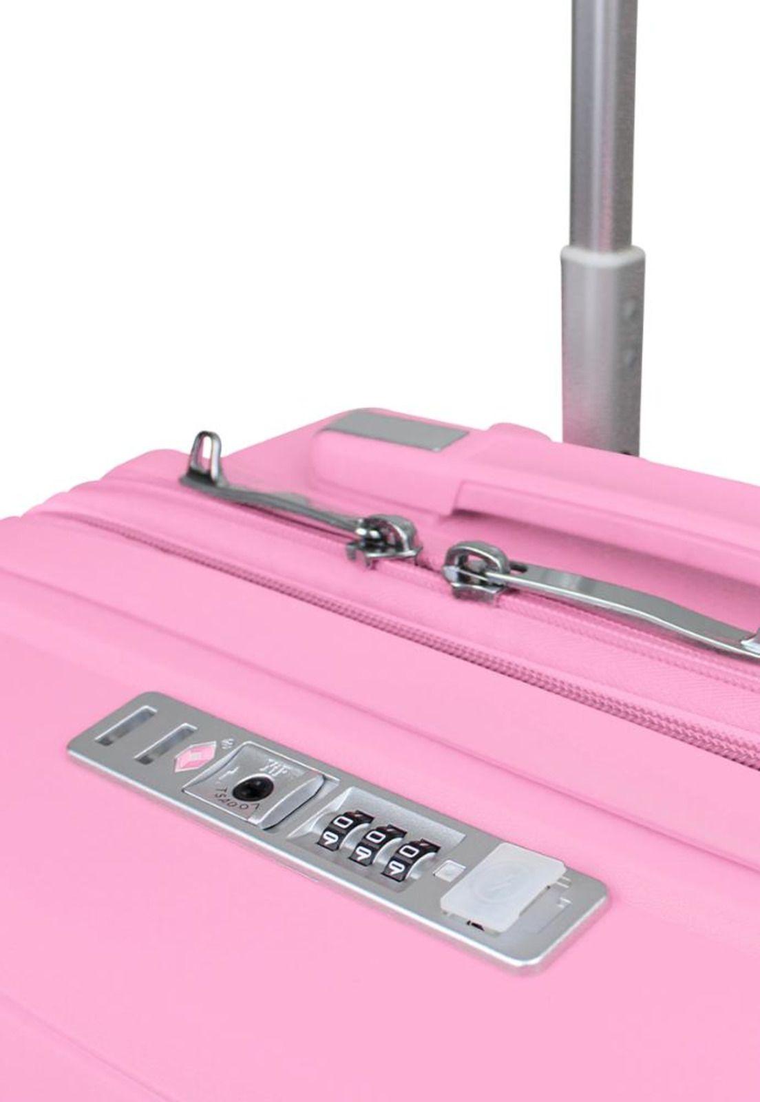 Maleta cabina con puerto USB Storm rosada Swiss bag-4