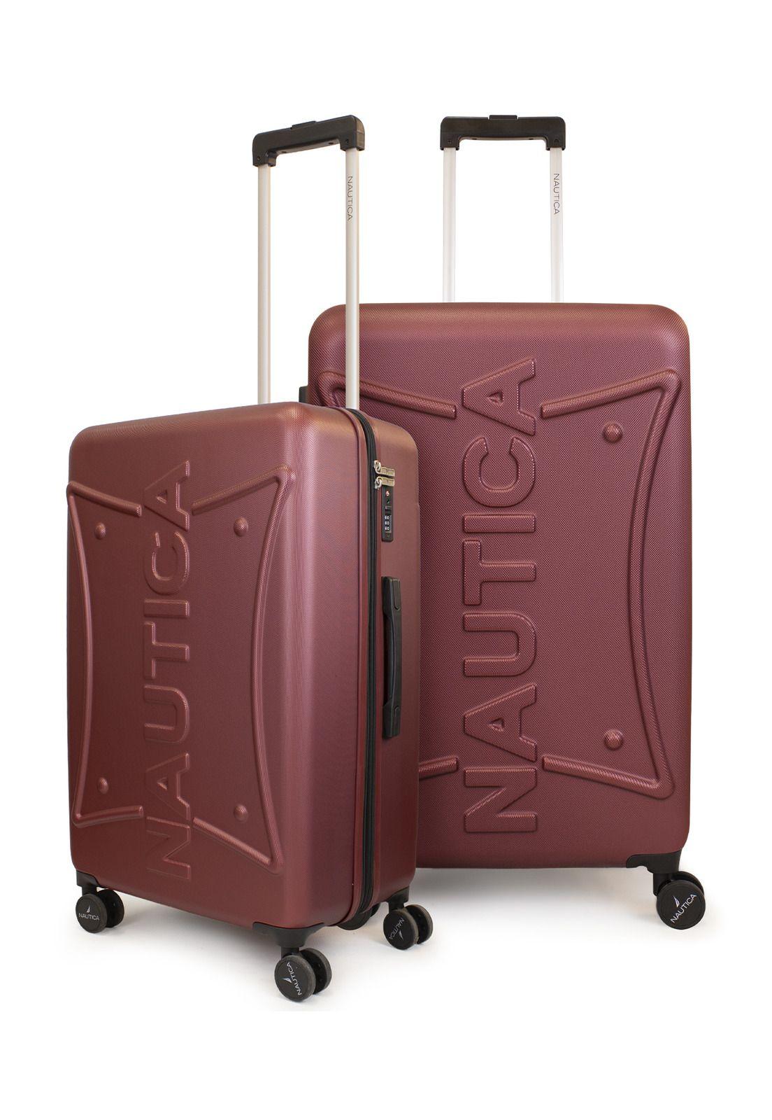 Pack 2 maletas Nautica Crown mediana 20k y grande 23k burdeo-0