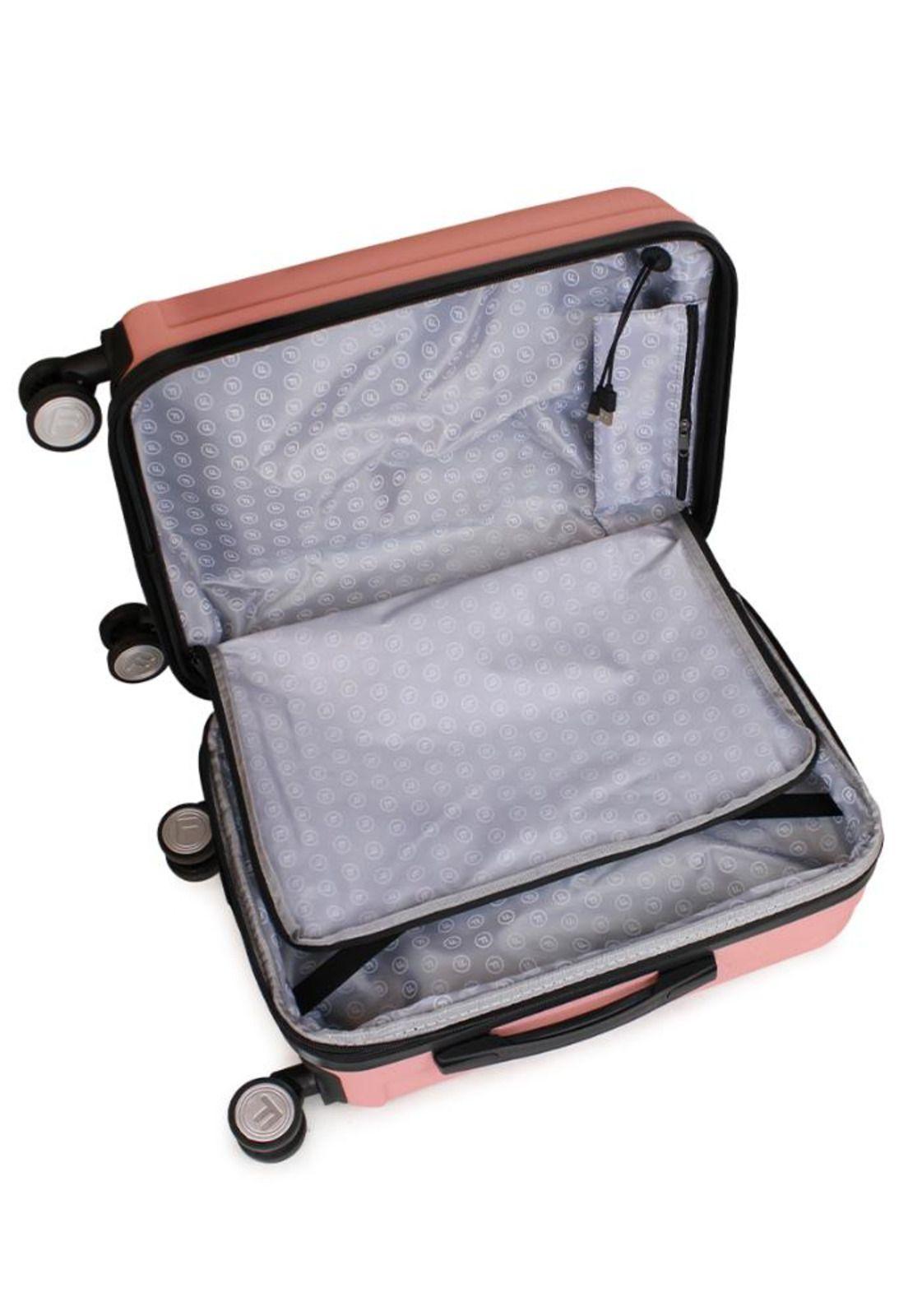 Maleta Flip de cabina con usb rosada F la Maleta de Chile-2