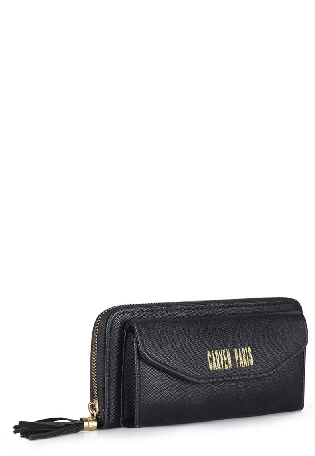 Pack Billetera Aria negra + Pañuelo Omani negro Carven-2